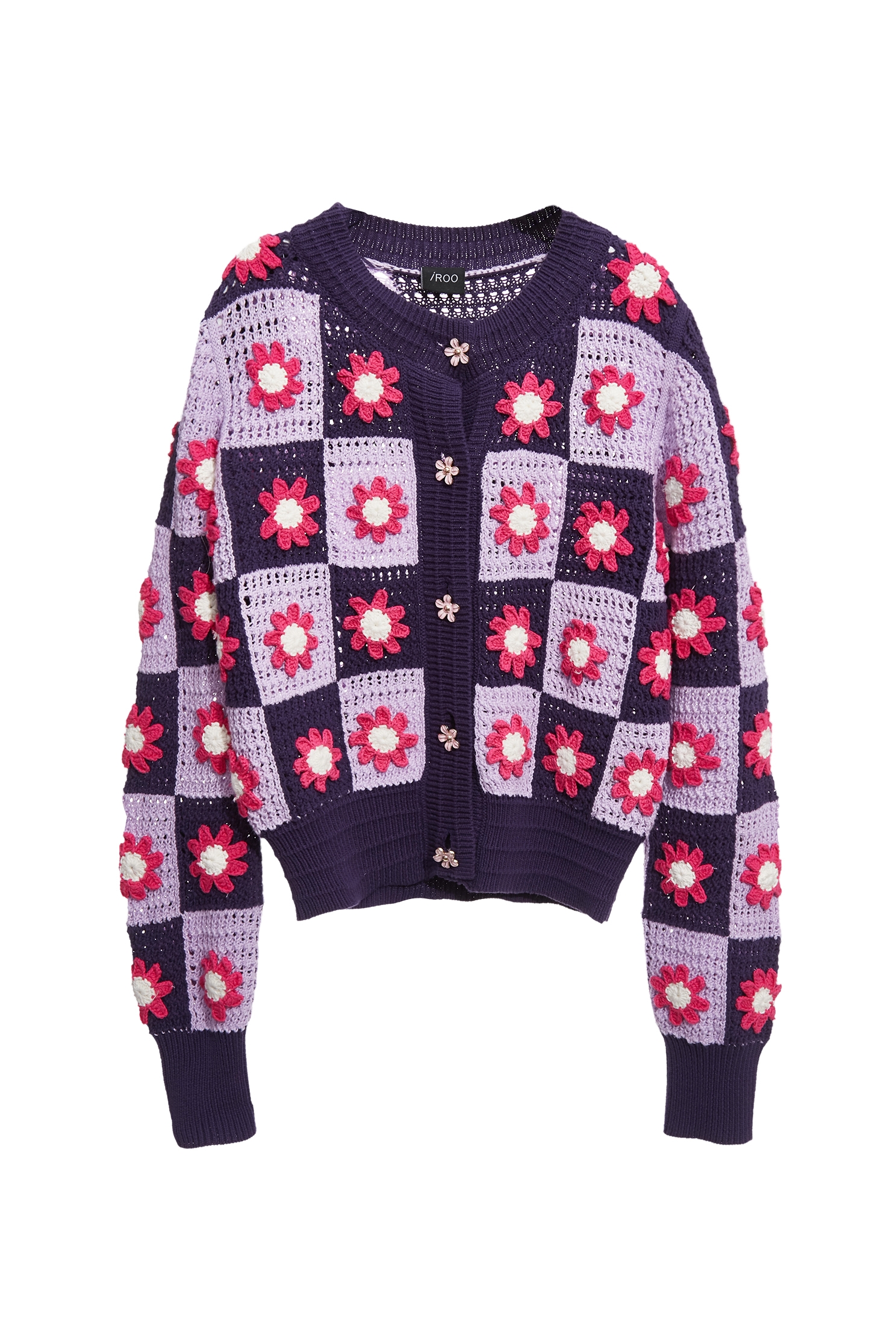 大麗花紫手勾針織外套大麗花紫手勾針織外套,人氣商品,外套,格紋,秋冬穿搭,約會特輯,純棉,花花世界,針織,針織外套