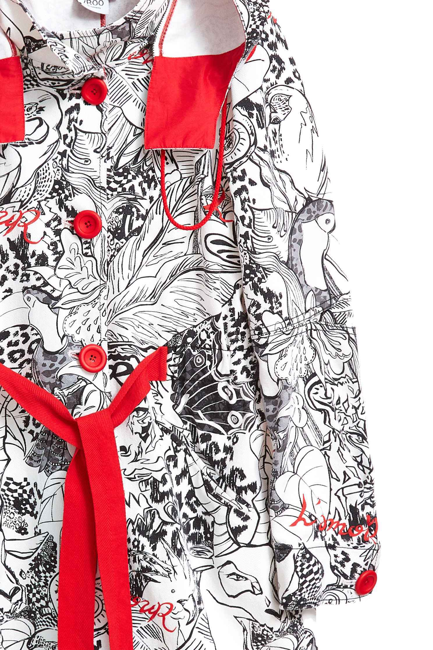 elegant coat with toucan pattern,outerwear,hoodiejacket,longsleeveouterwear,windbreaker
