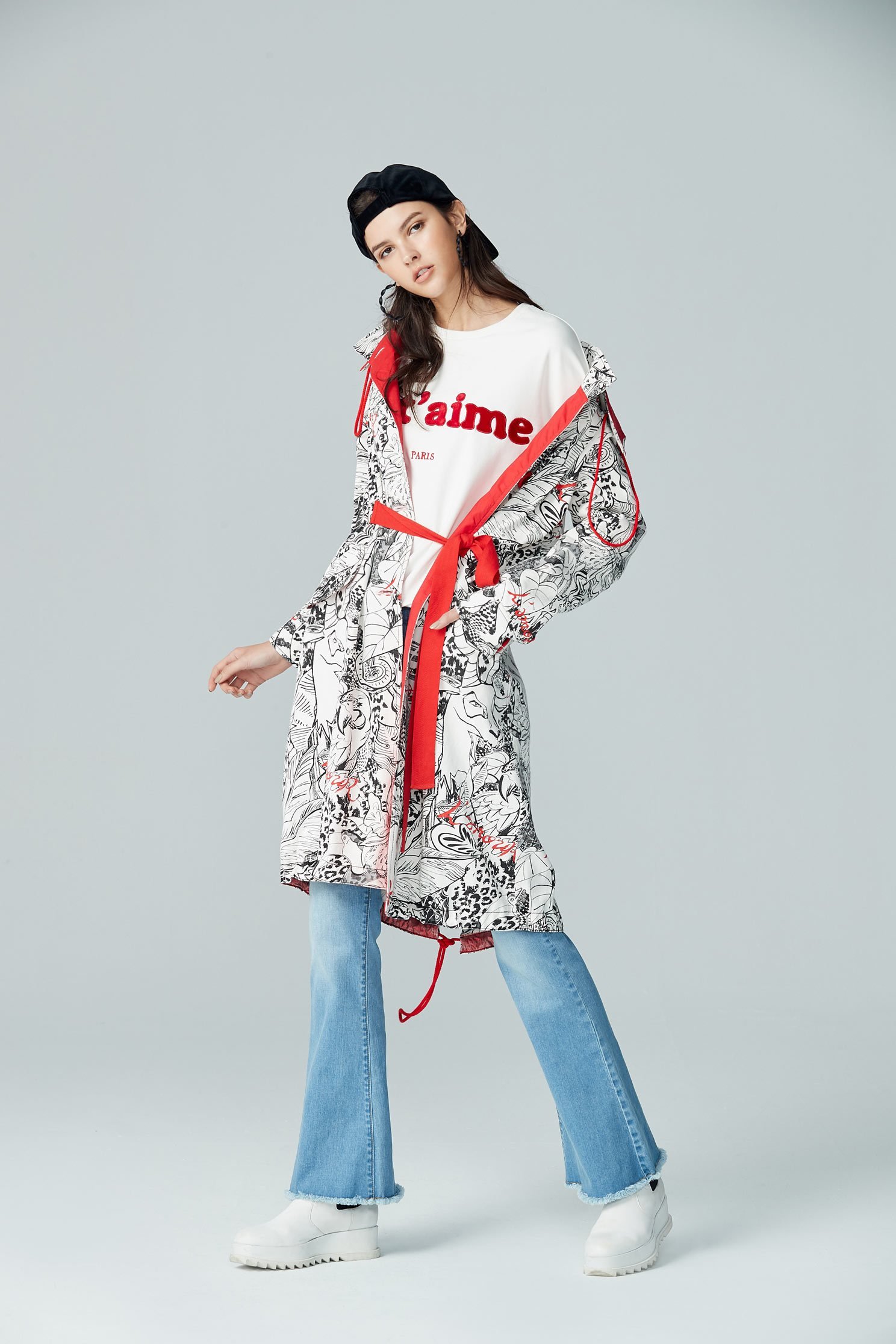 elegant coat with toucan pattern,outerwear,hoodiejacket,longsleeveouterwear,windbreaker