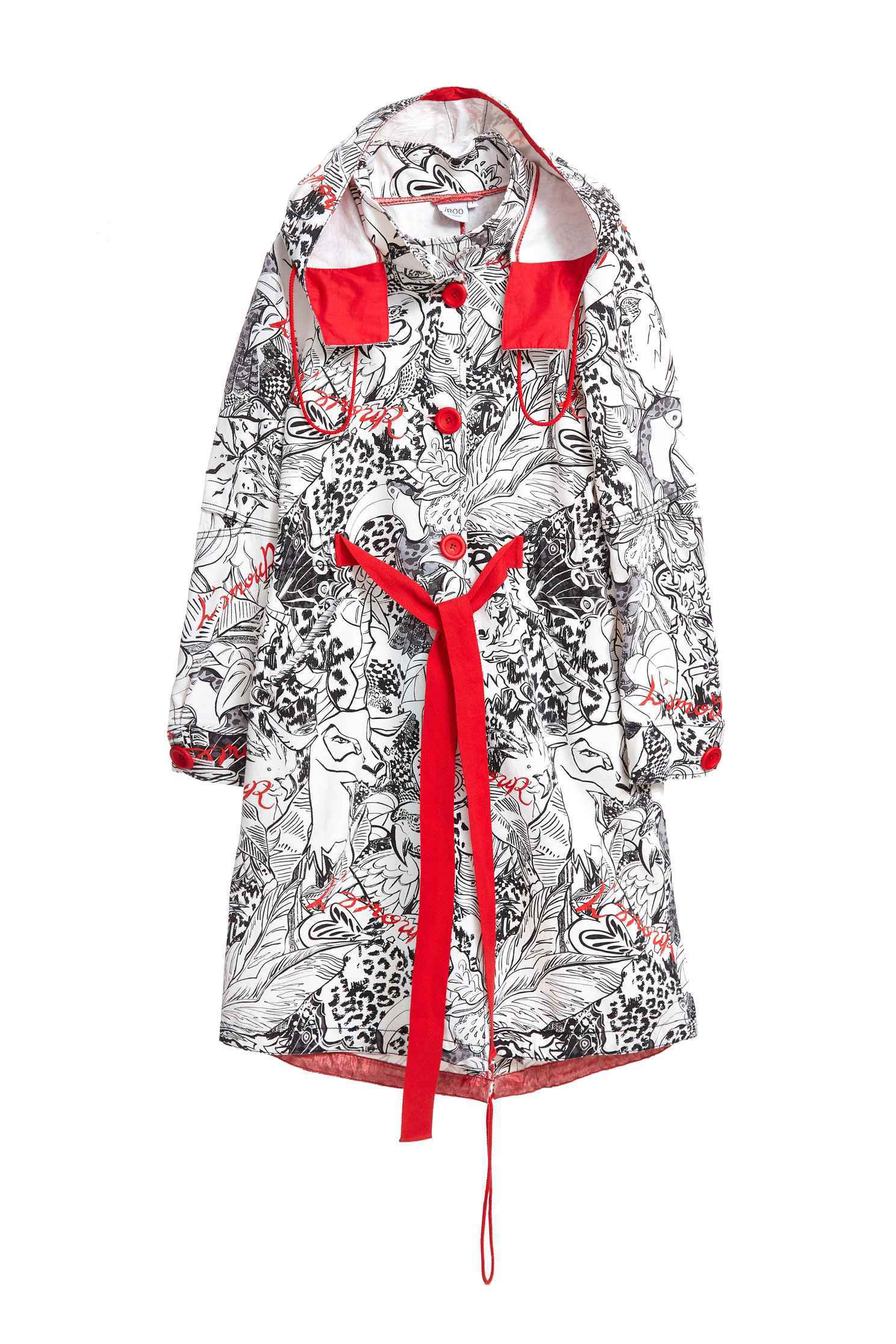 elegant coat with toucan pattern,outerwear,hoodiejacket,longsleeveouterwear,windbreaker