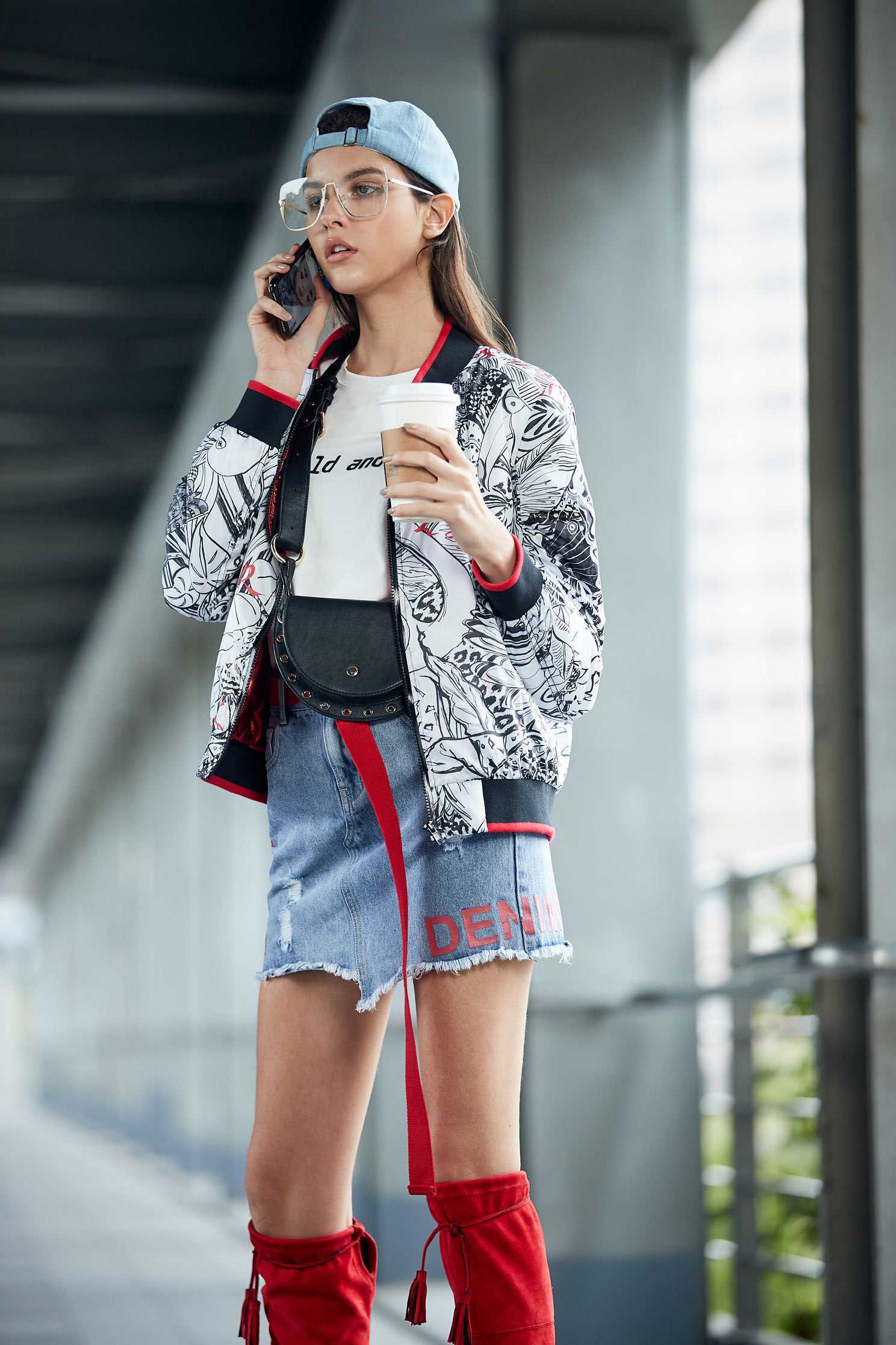 printed bomber jacket high fashion,jacket,outerwear,longsleeveouterwear