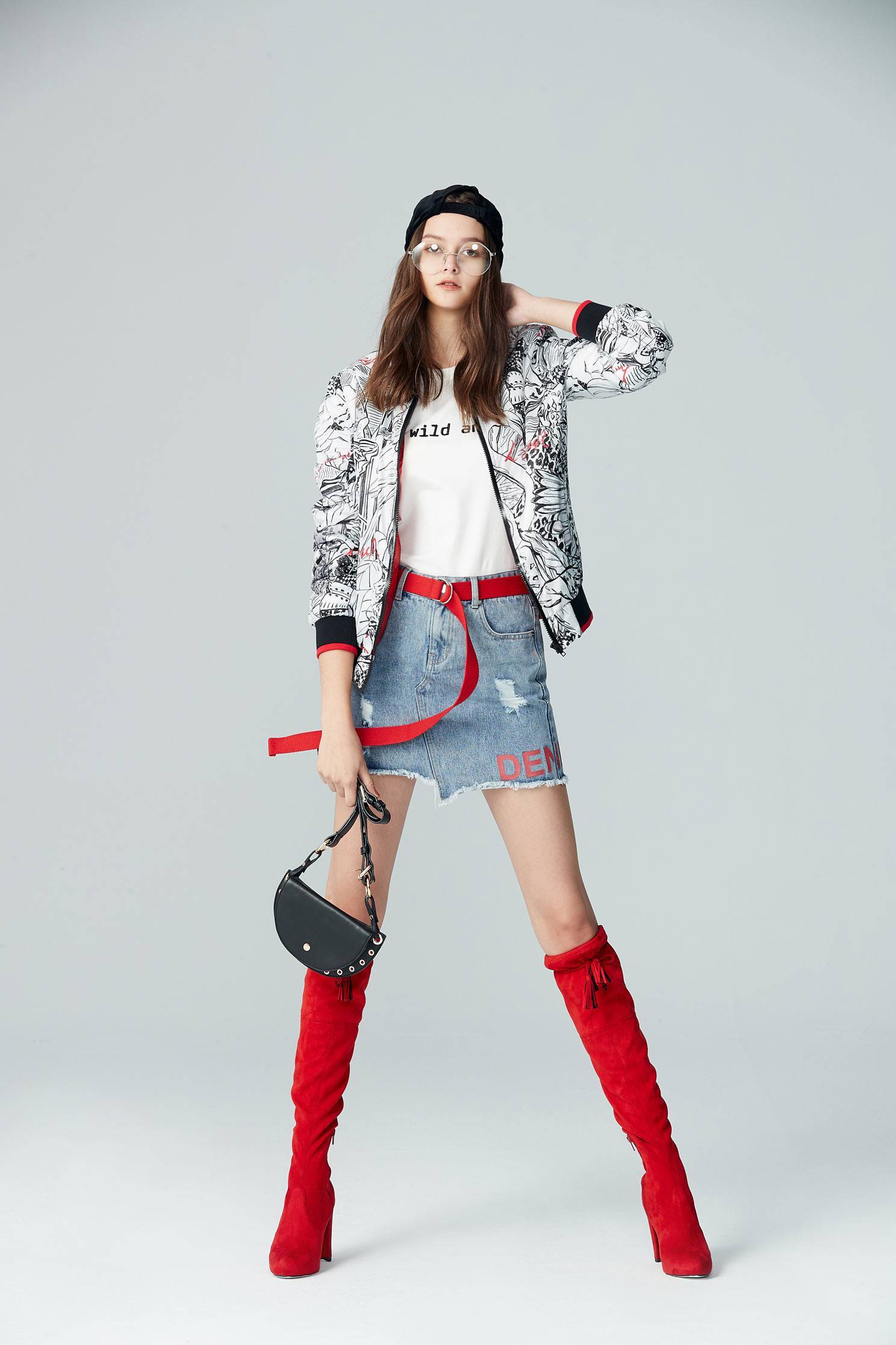 printed bomber jacket high fashion,jacket,outerwear,longsleeveouterwear