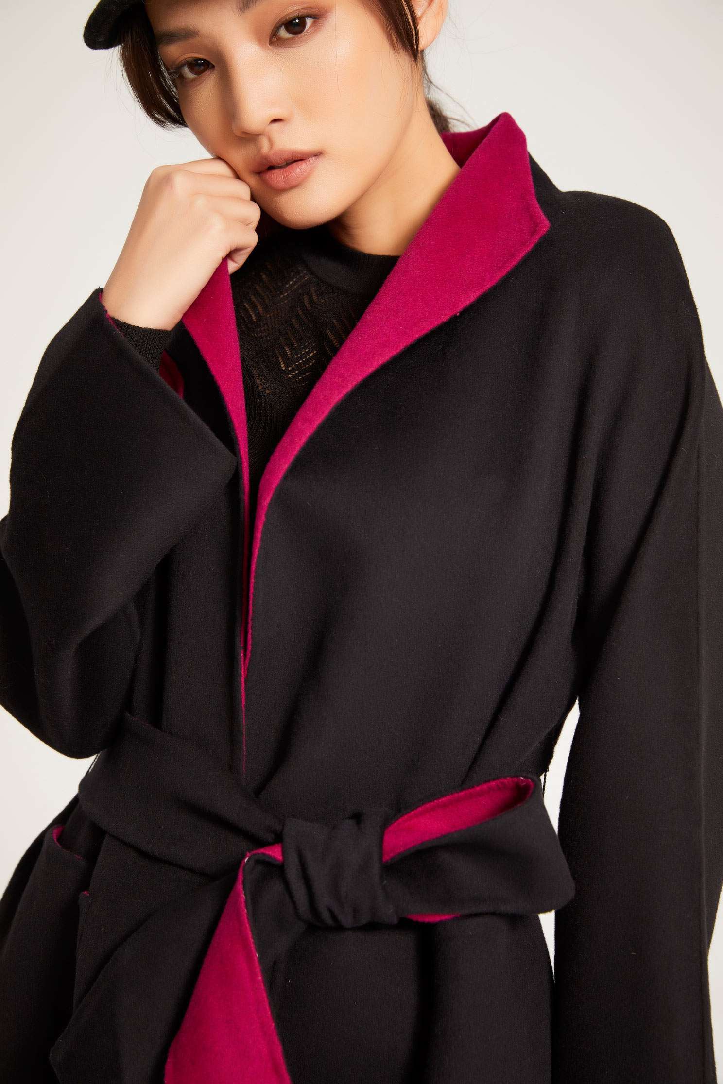 Long sleeve knitted coat,COLD FOR WINTER,外套,Fantasy purple,knitting,Knitted Jacket,long coat,長袖外套,黑色外套