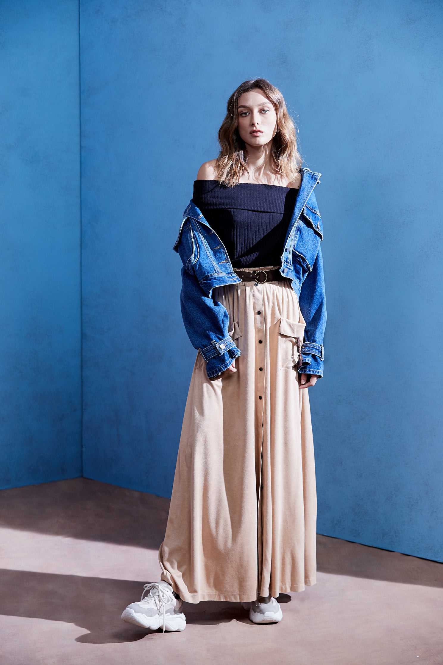 Trench coat cuffs denim jacket,Tanning,外套,cowboy,Denim Jacket,Cotton,長袖外套