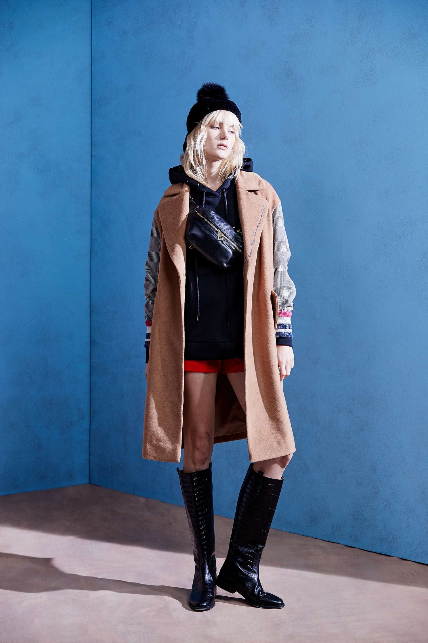 contrast wool coat,外套,Long Coat,long coat,長袖外套,Air Signs