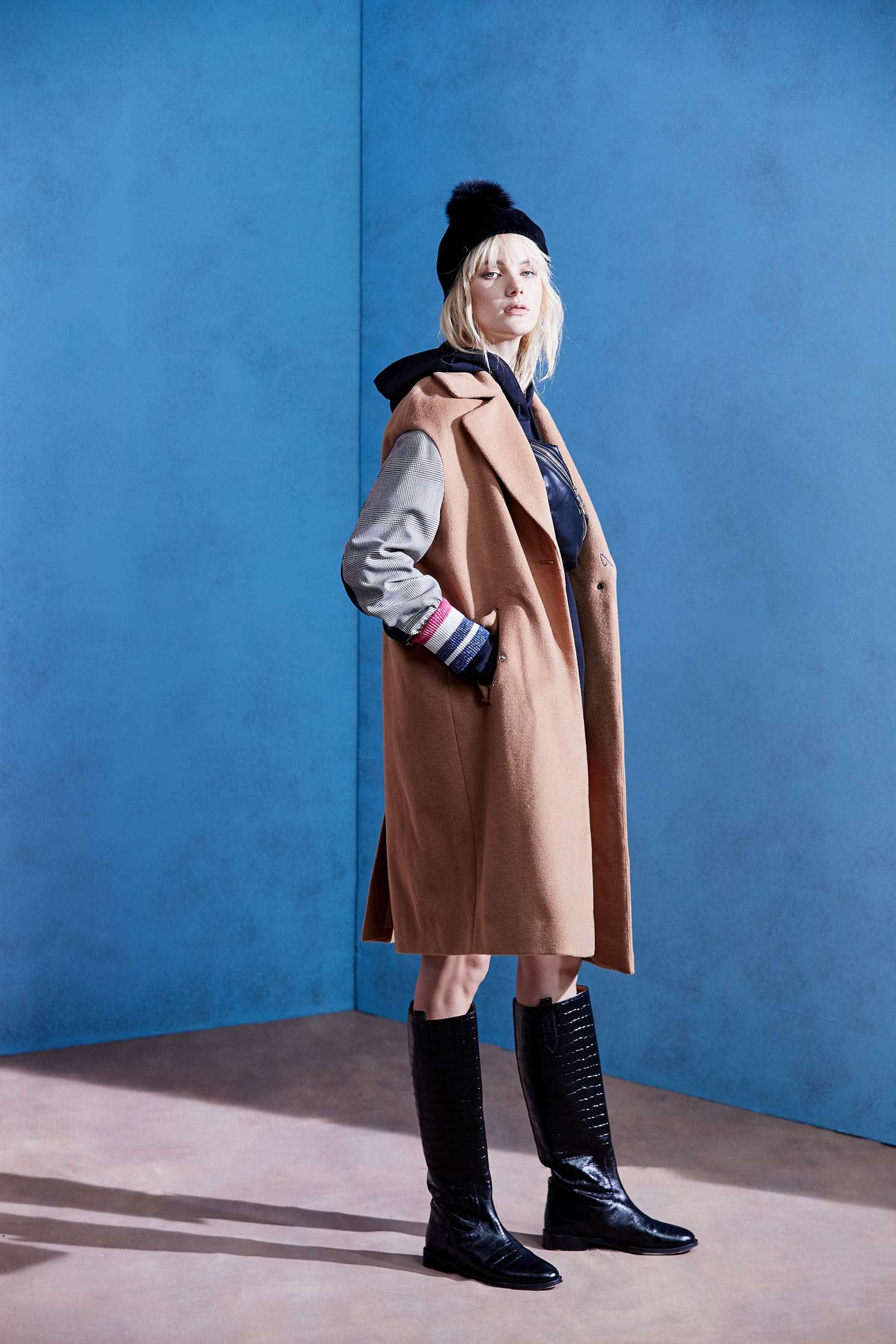 contrast wool coat,外套,Long Coat,long coat,長袖外套,Air Signs