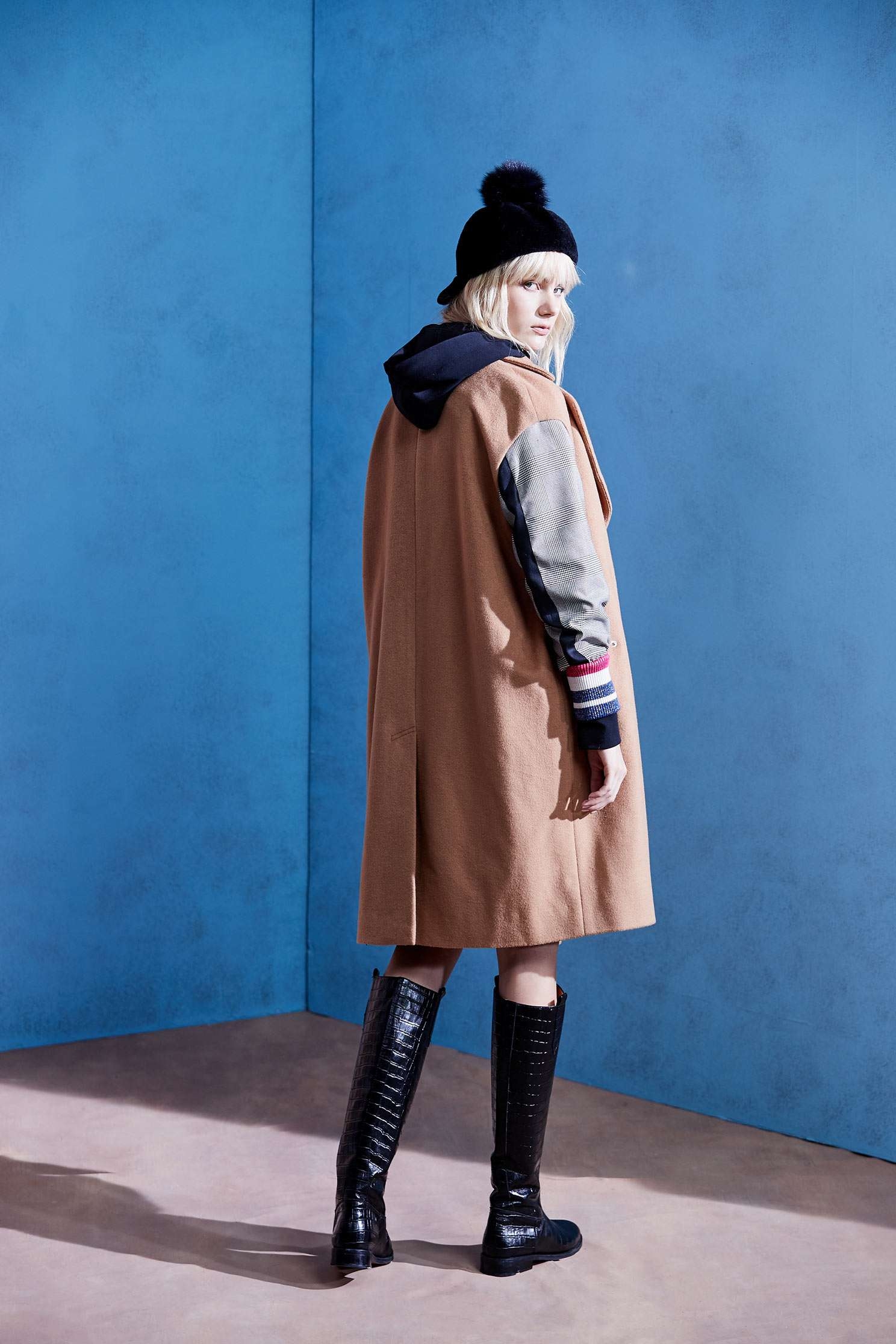 contrast wool coat,外套,Long Coat,long coat,長袖外套,Air Signs