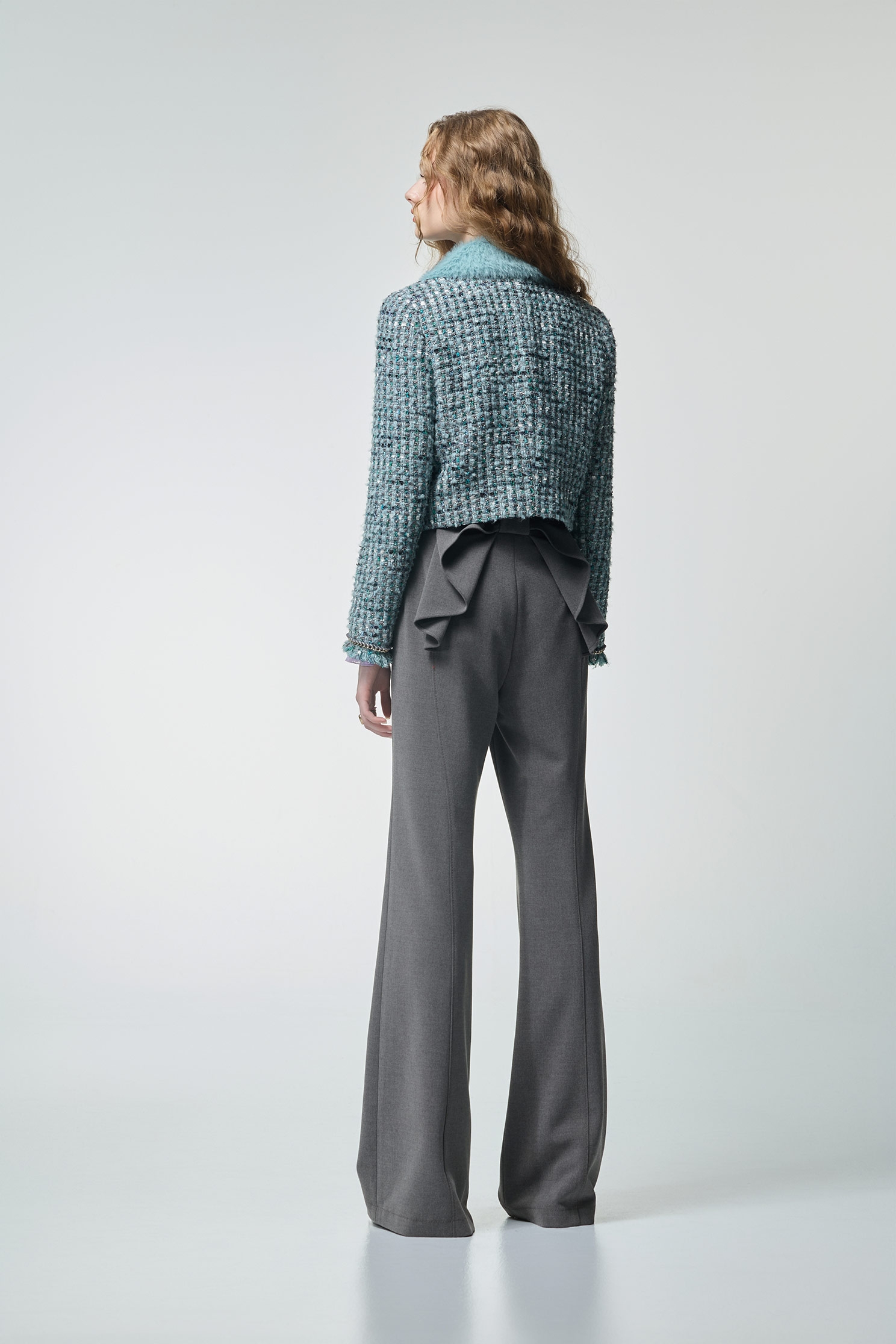 海藍寶石花呢紗外套海藍寶石花呢紗外套,一般外套,人氣商品,外套,小香風,小香風外套,時髦成套搭配,派對特輯,秋冬穿搭