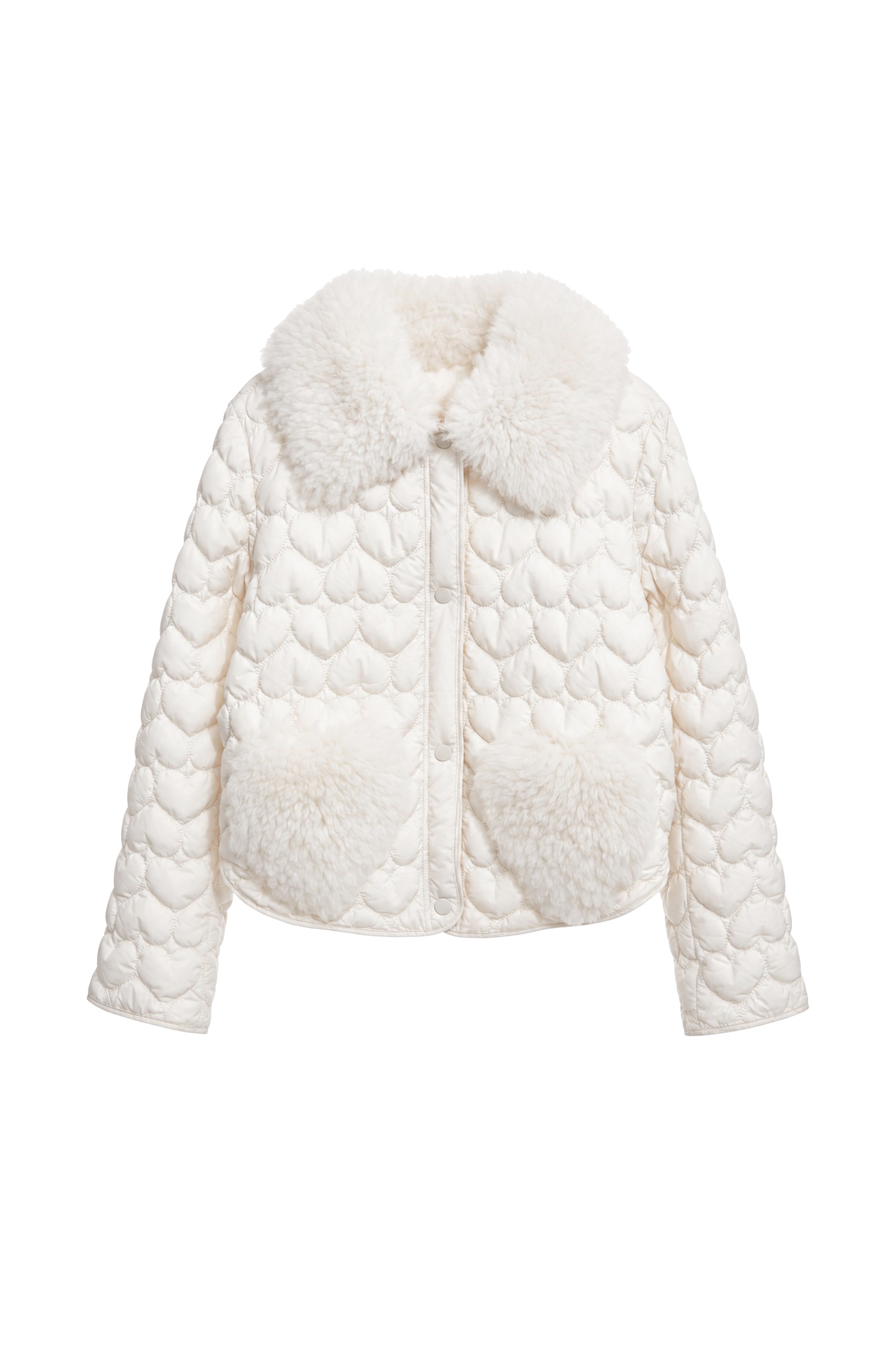 奶油白愛心紋羽絨外套奶油白愛心紋羽絨外套,一般外套,全部外套,短版外套,秋冬穿搭