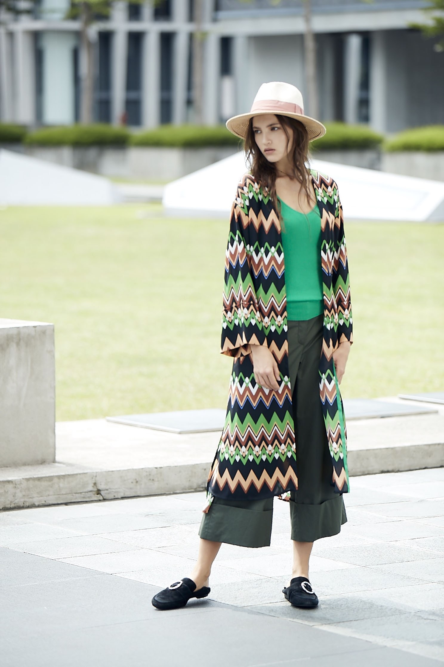 Ripple Totem Fashion Long Sleeve Jacket,外套,Cardigan,long coat,長袖外套