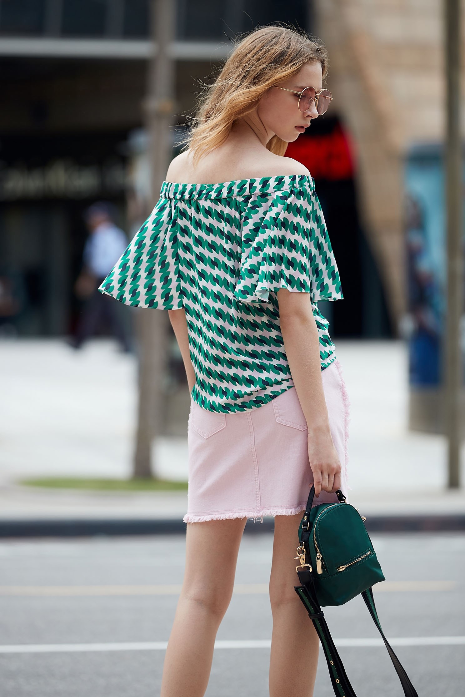 Pink denim skirt with embroidery,miniskirt,pencilskirt,cotton
