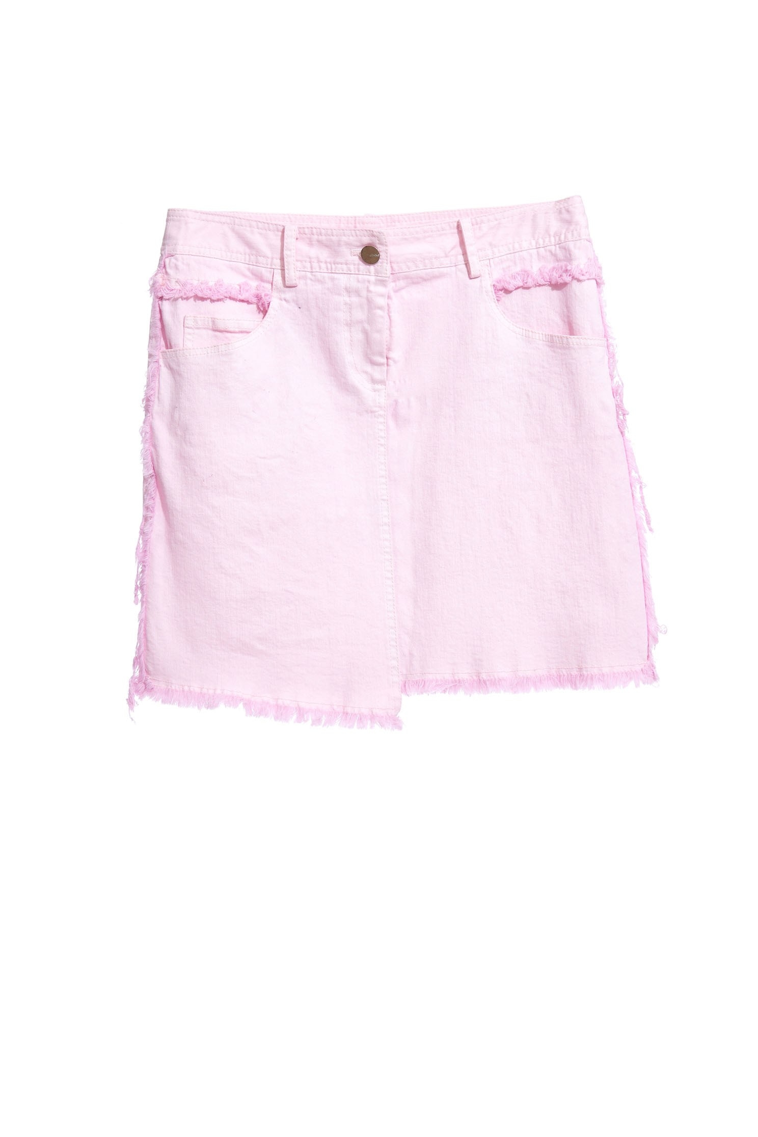 Pink denim skirt with embroidery,miniskirt,pencilskirt,cotton