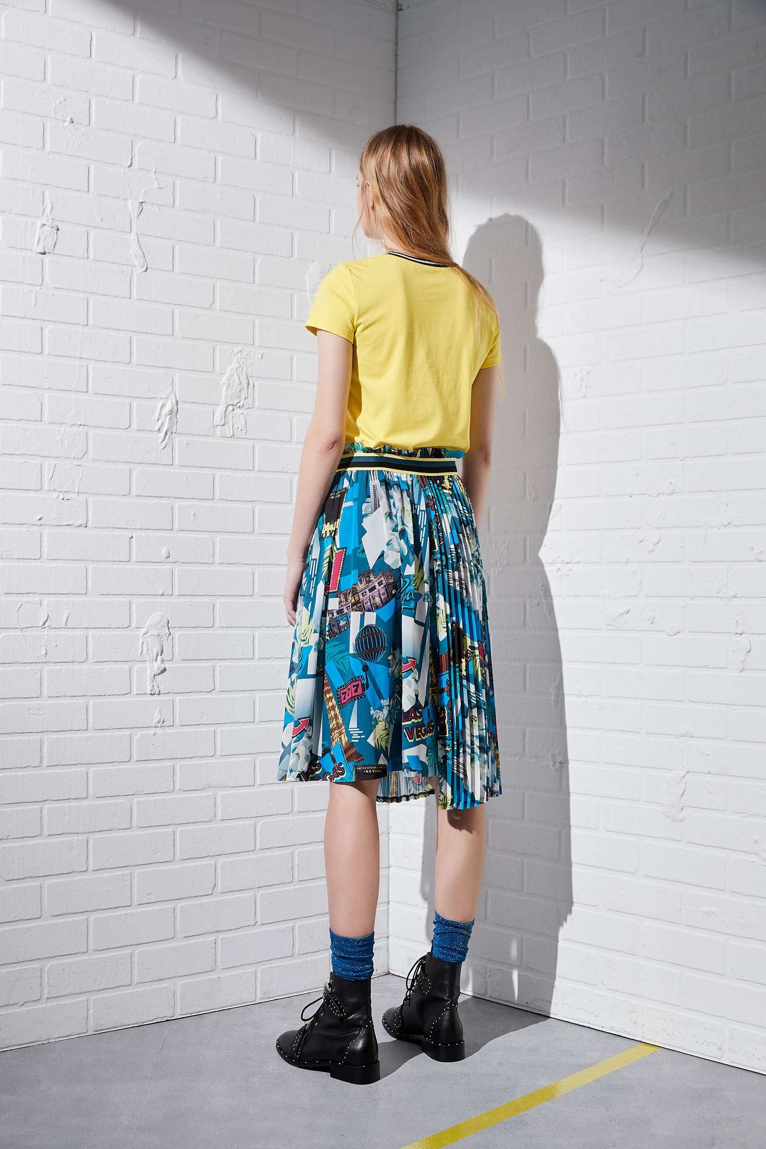 Asymmetrical skirt,Pleated Skirt,i-select,Long Skirt