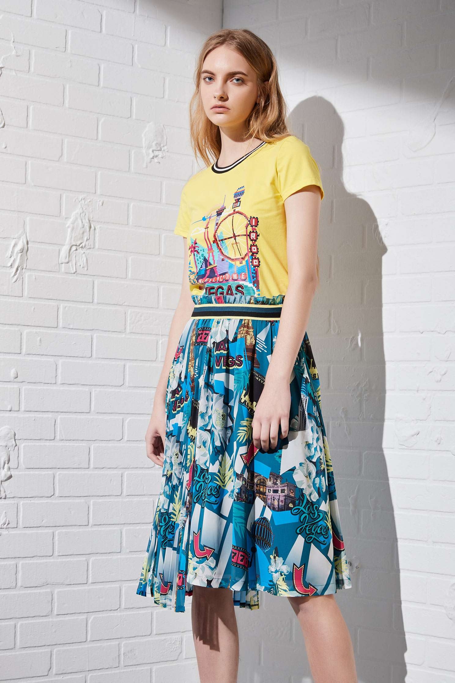 Asymmetrical skirt,Pleated Skirt,i-select,Long Skirt