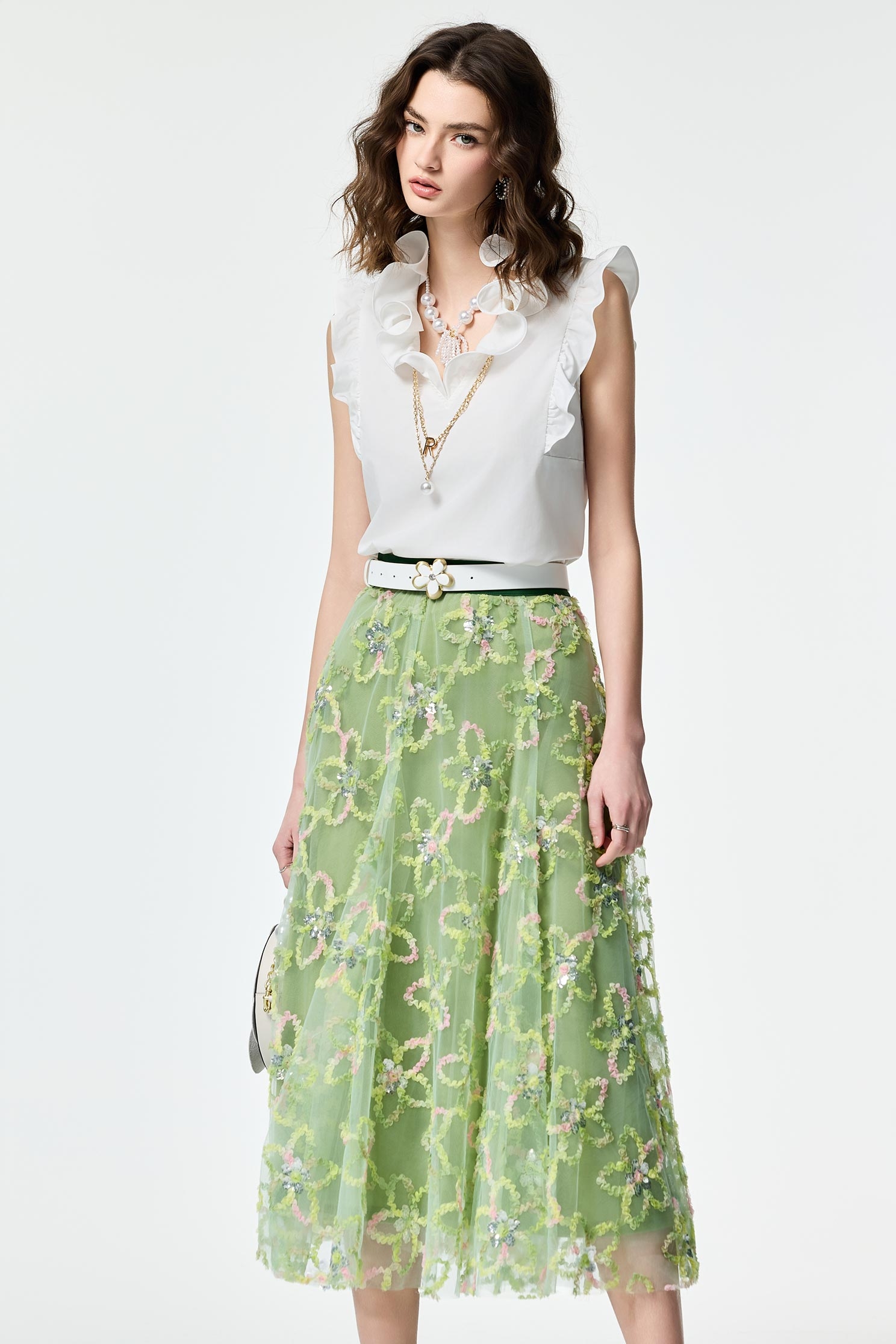 五彩壓花亮片長裙五彩壓花亮片長裙,人氣商品,刺繡,秋冬穿搭,約會特輯,紗裙,網紗,花花世界,長裙