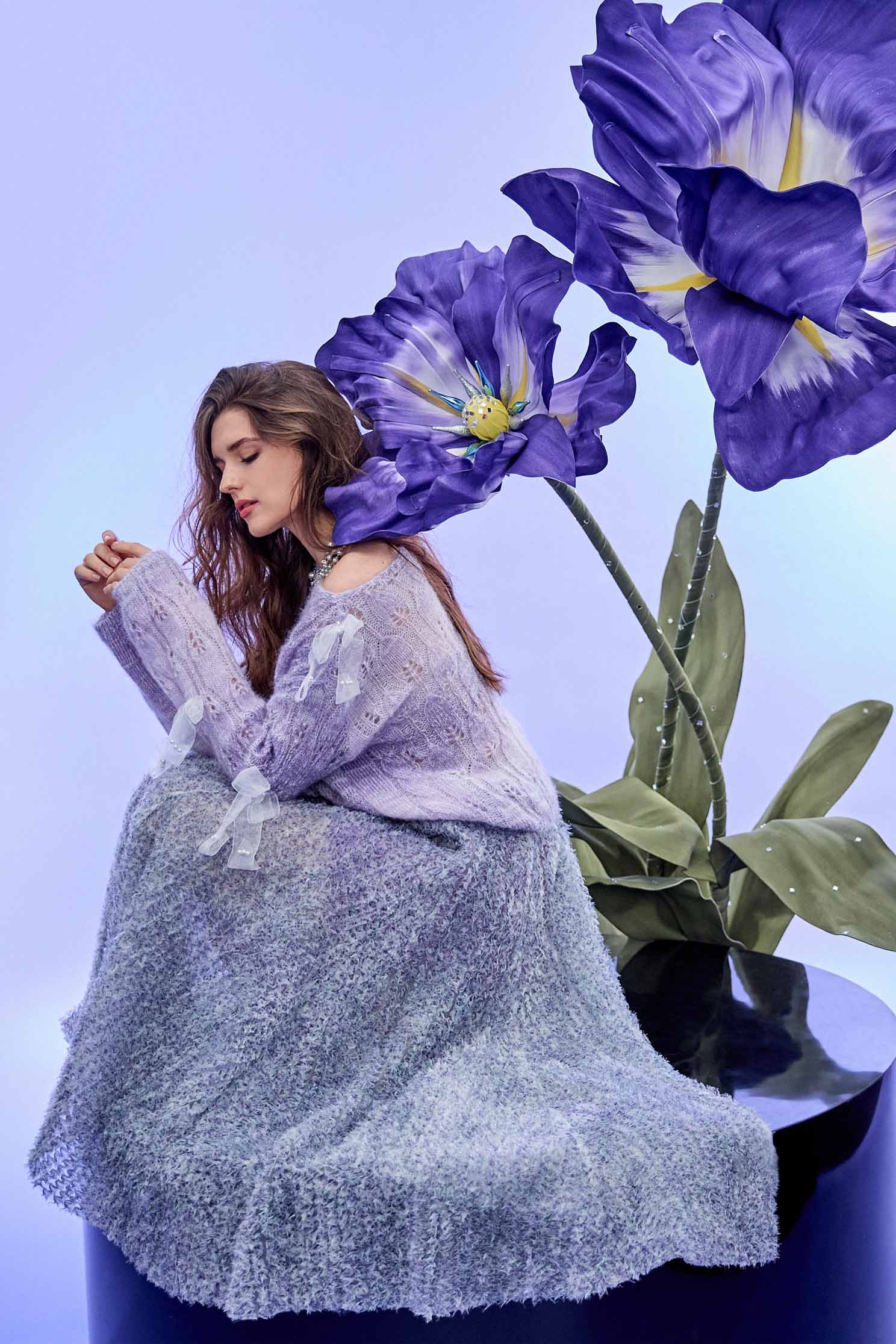 剪花木耳條紋長裙剪花木耳條紋長裙,人氣商品,條紋,秋冬穿搭,紗裙,網紗,長裙