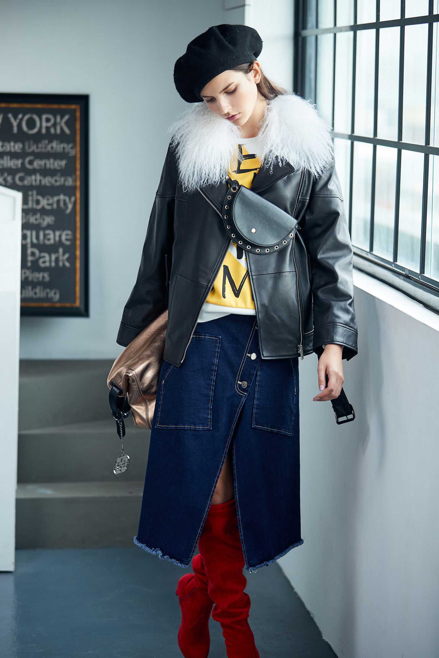 Irregular denim long skirt,tanning,cowboy,denimskirt,longskirt