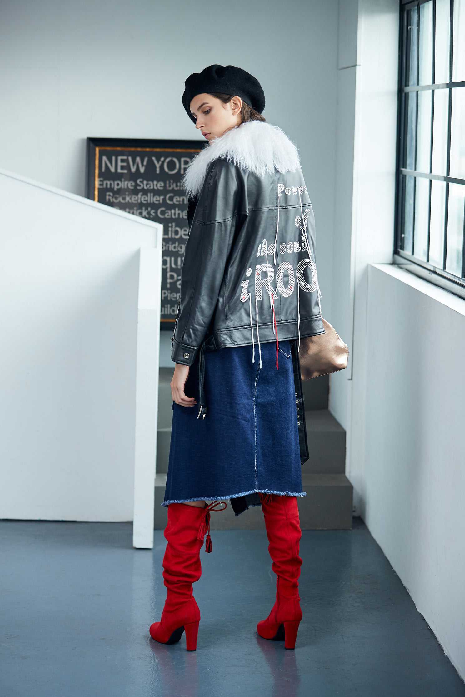 Irregular denim long skirt,tanning,cowboy,denimskirt,longskirt