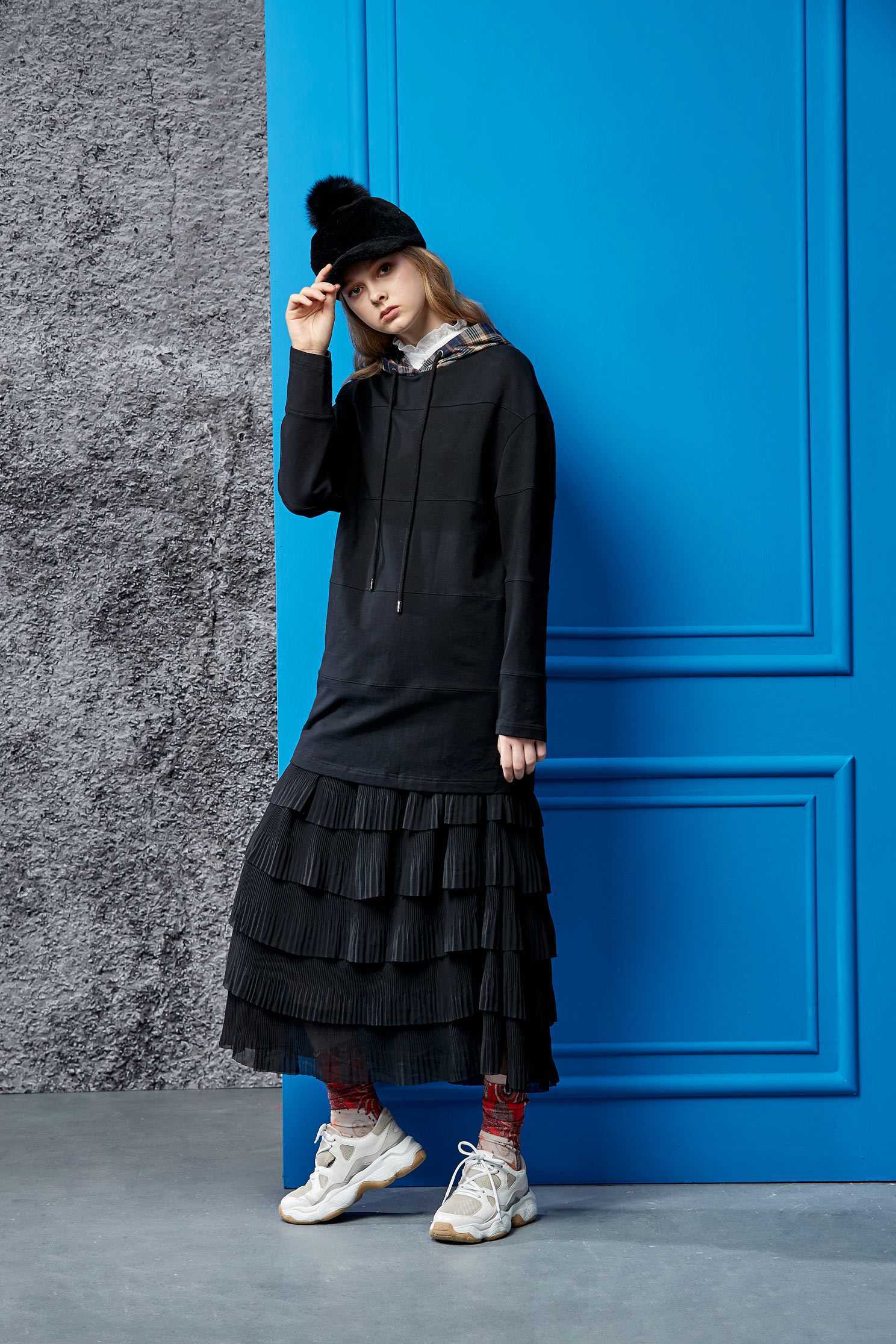 Multi-level lotus leaf skirt,Tulle Skirt,Long Skirt,黑色裙子
