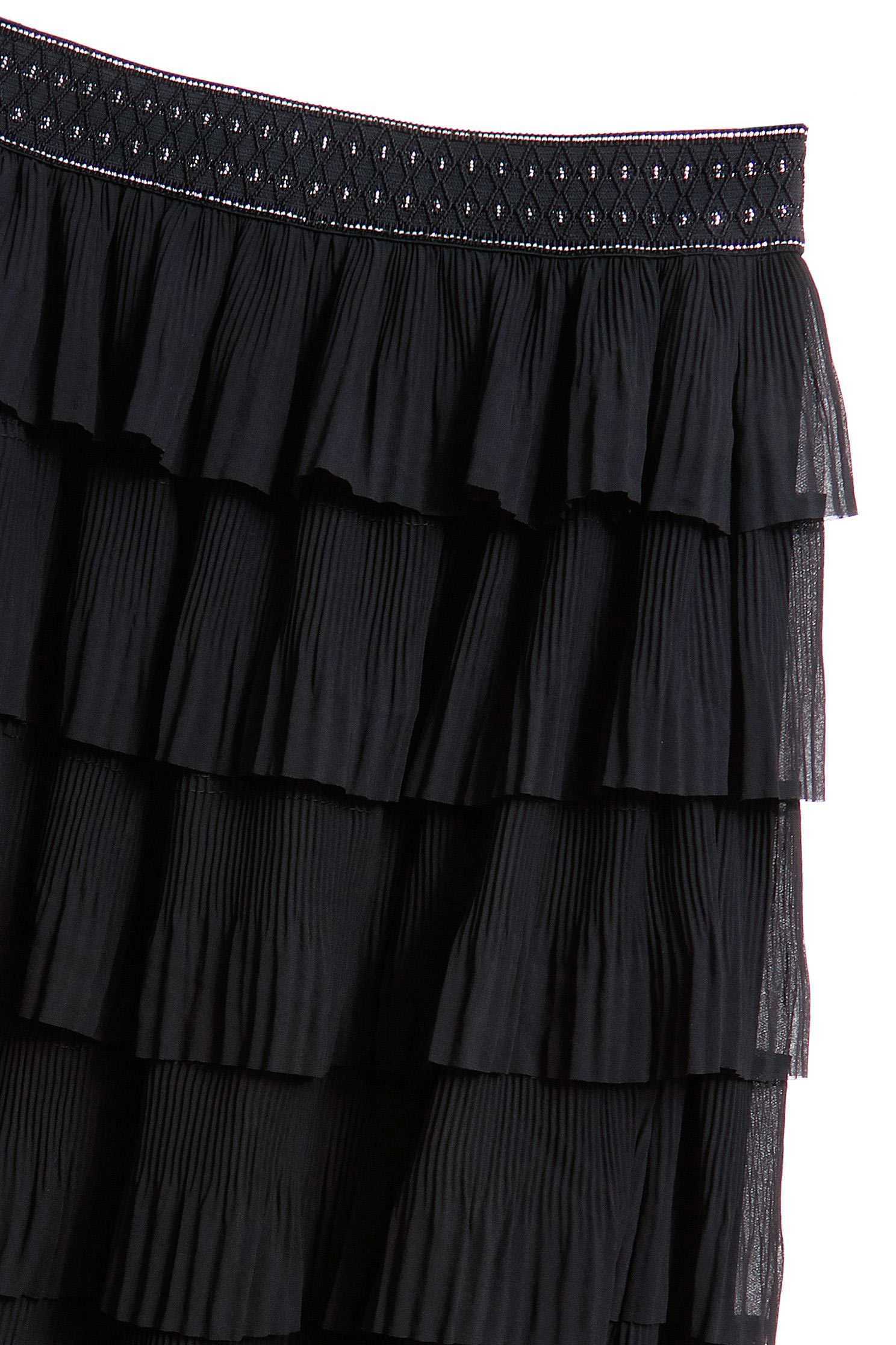 Multi-level lotus leaf skirt,Tulle Skirt,Long Skirt,黑色裙子