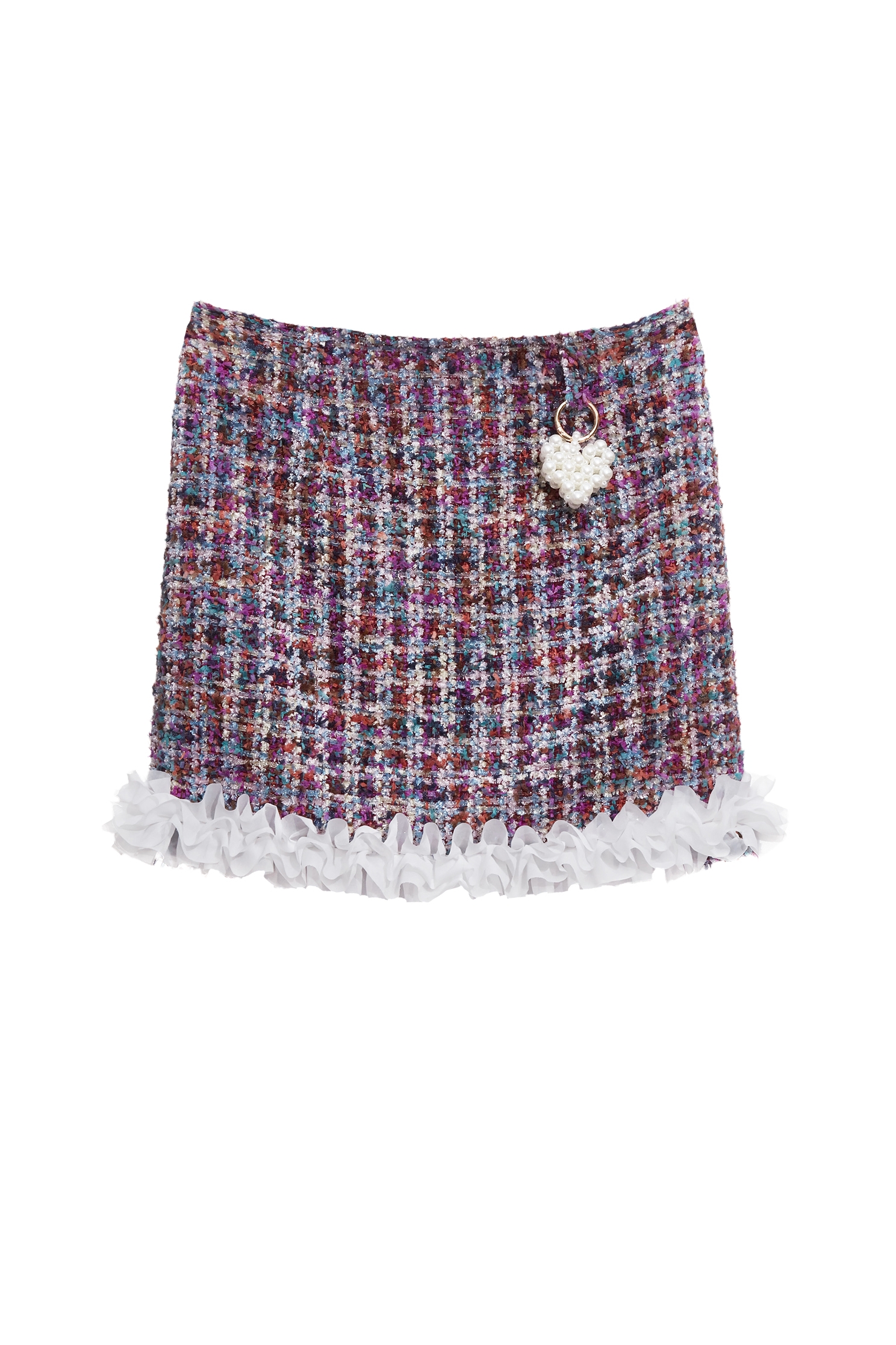 層次荷葉造型花呢紗短裙層次荷葉造型花呢紗短裙,上班OL穿搭,人氣商品,小香風,時髦成套搭配,毛呢花呢,珍珠,短裙,秋冬穿搭,荷葉