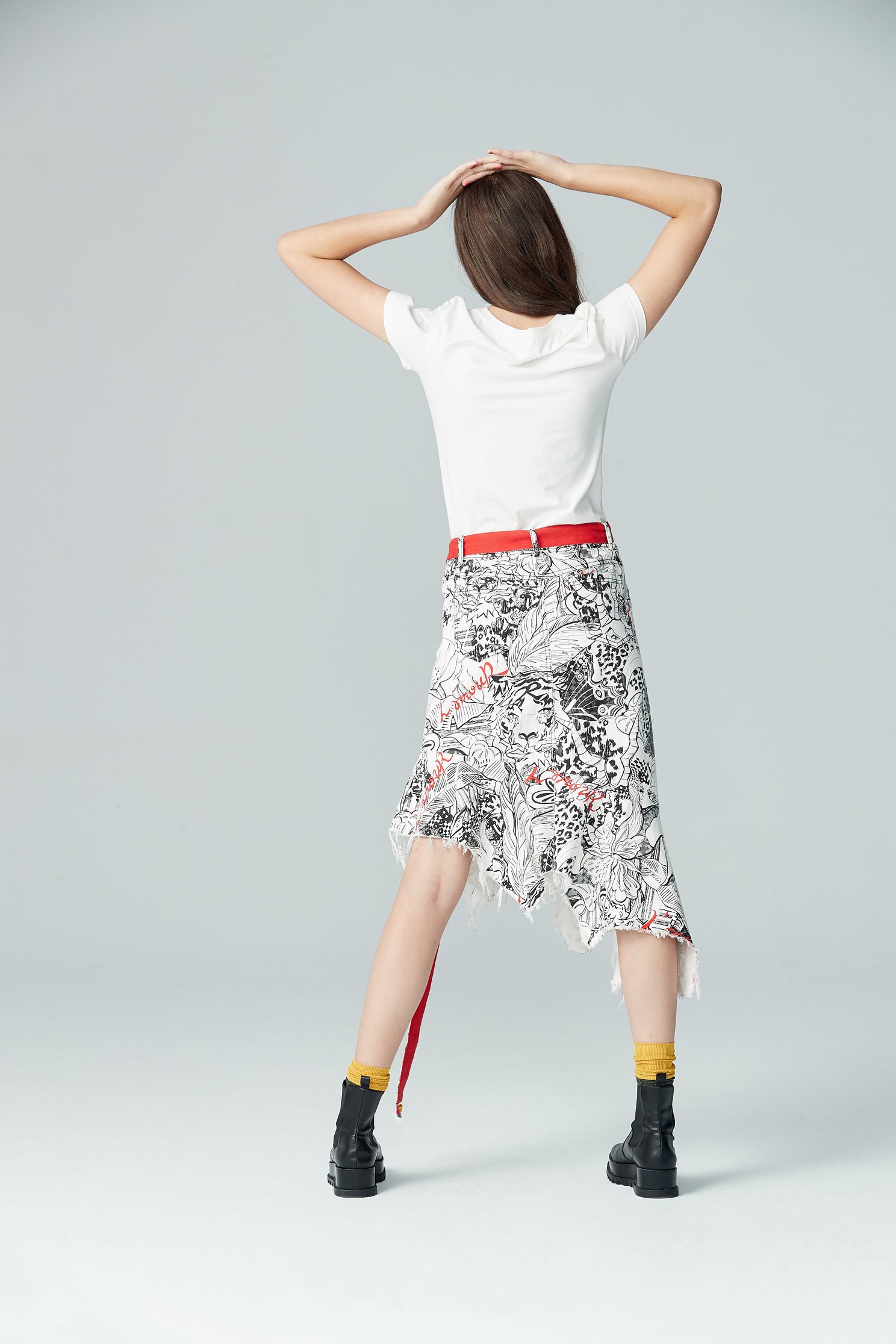 Irregular Fish Tail Middle Length Skirt,longskirt