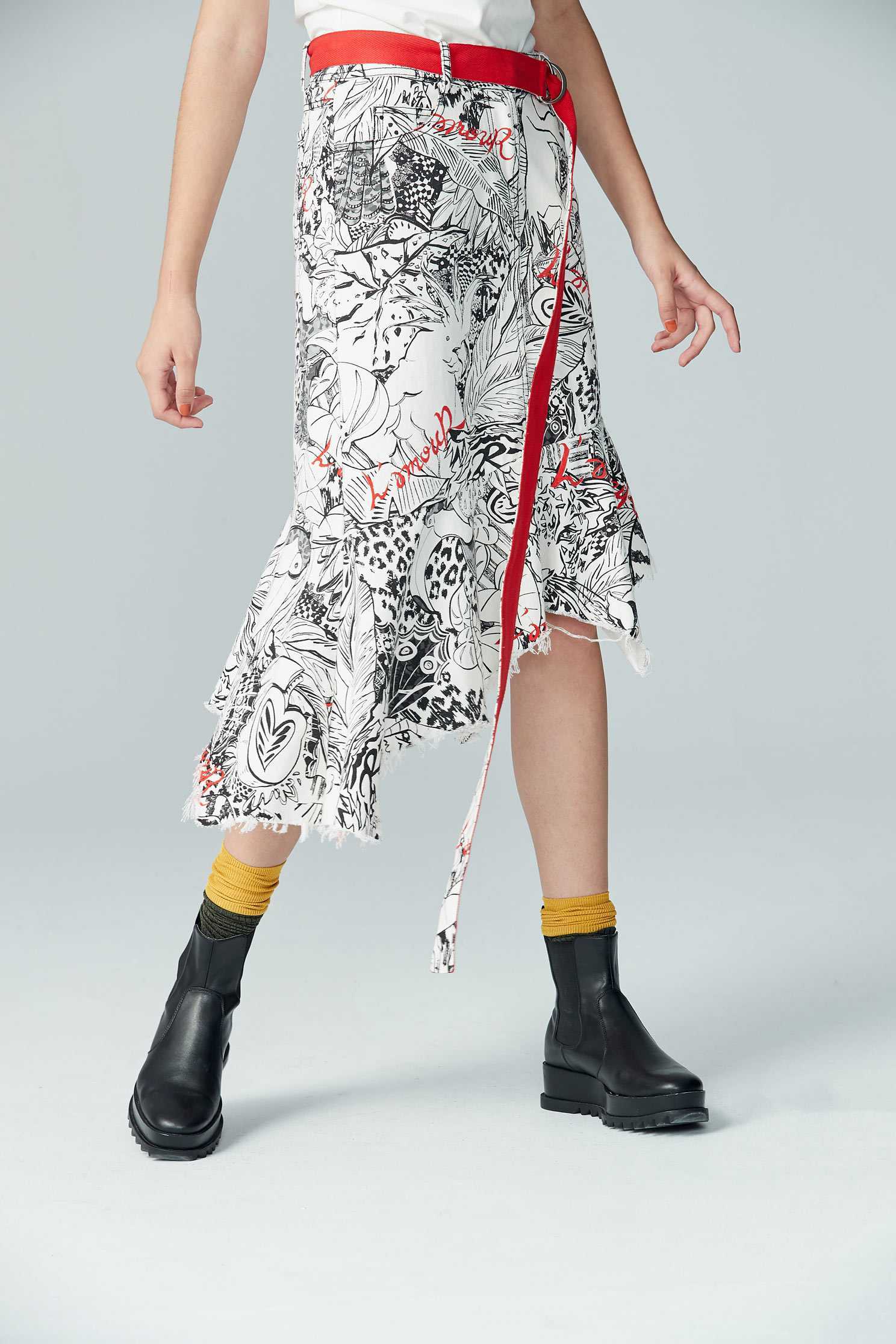 Irregular Fish Tail Middle Length Skirt,longskirt