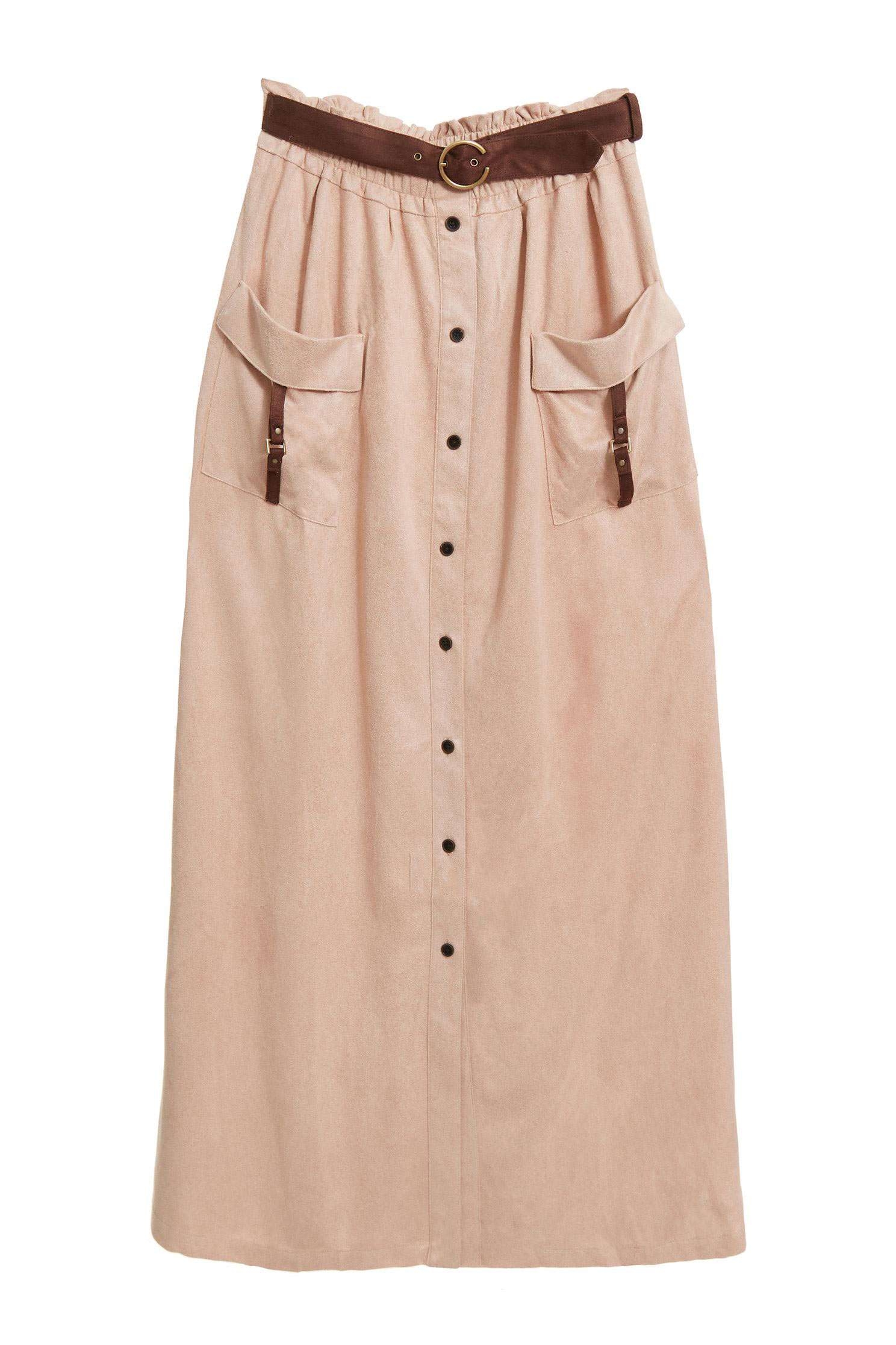 FAUX SUEDE skirt,Long Skirt,Air Signs