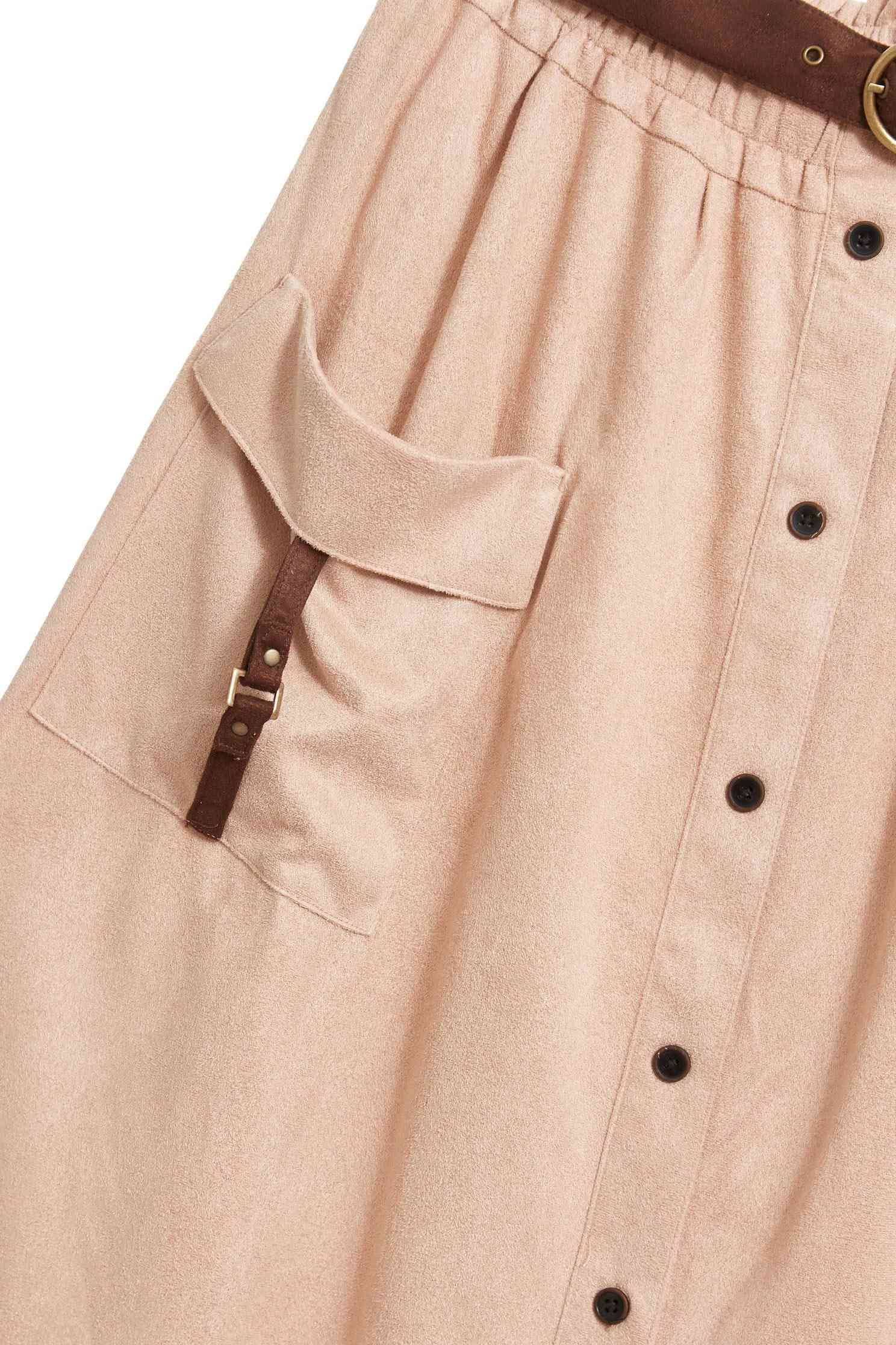 FAUX SUEDE skirt,Long Skirt,Air Signs