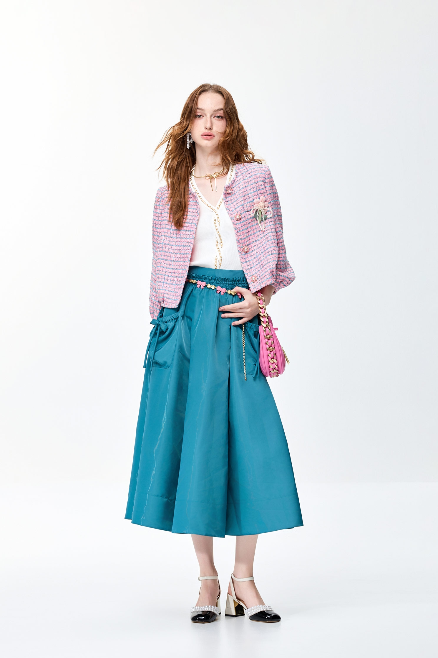 澄澈青藍色蝴蝶結裙澄澈青藍色蝴蝶結裙,人氣商品,春夏穿搭,荷葉,蝴蝶結,長裙