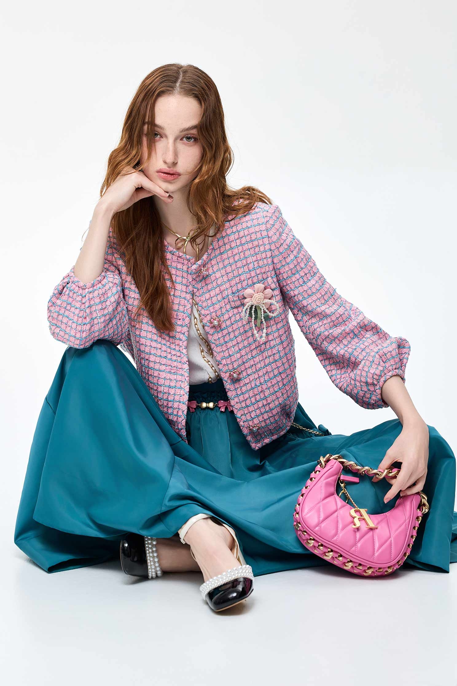 澄澈青藍色蝴蝶結裙澄澈青藍色蝴蝶結裙,人氣商品,春夏穿搭,荷葉,蝴蝶結,長裙