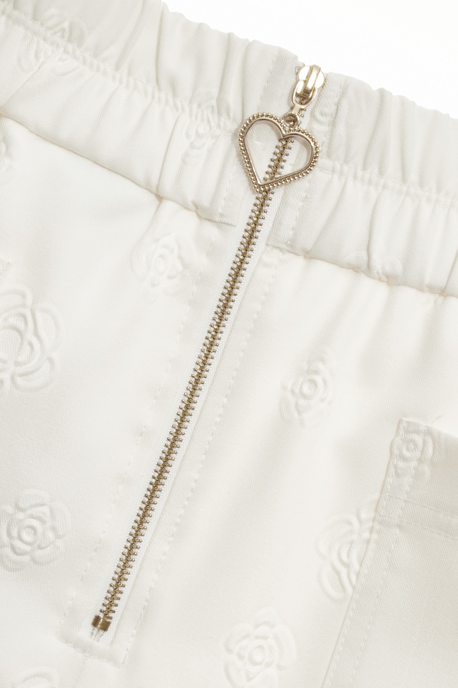 花朵壓紋短褲花朵壓紋短褲,上班OL穿搭,小香風,春夏穿搭,白色褲子,短褲,花花世界