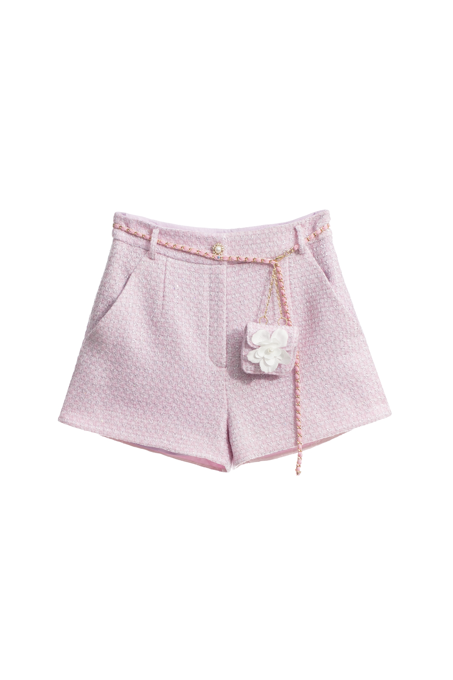 輕柔薰衣草小香風短褲輕柔薰衣草小香風短褲,小香風,時髦成套搭配,毛呢花呢,珍珠,短褲,秋冬穿搭,褲子