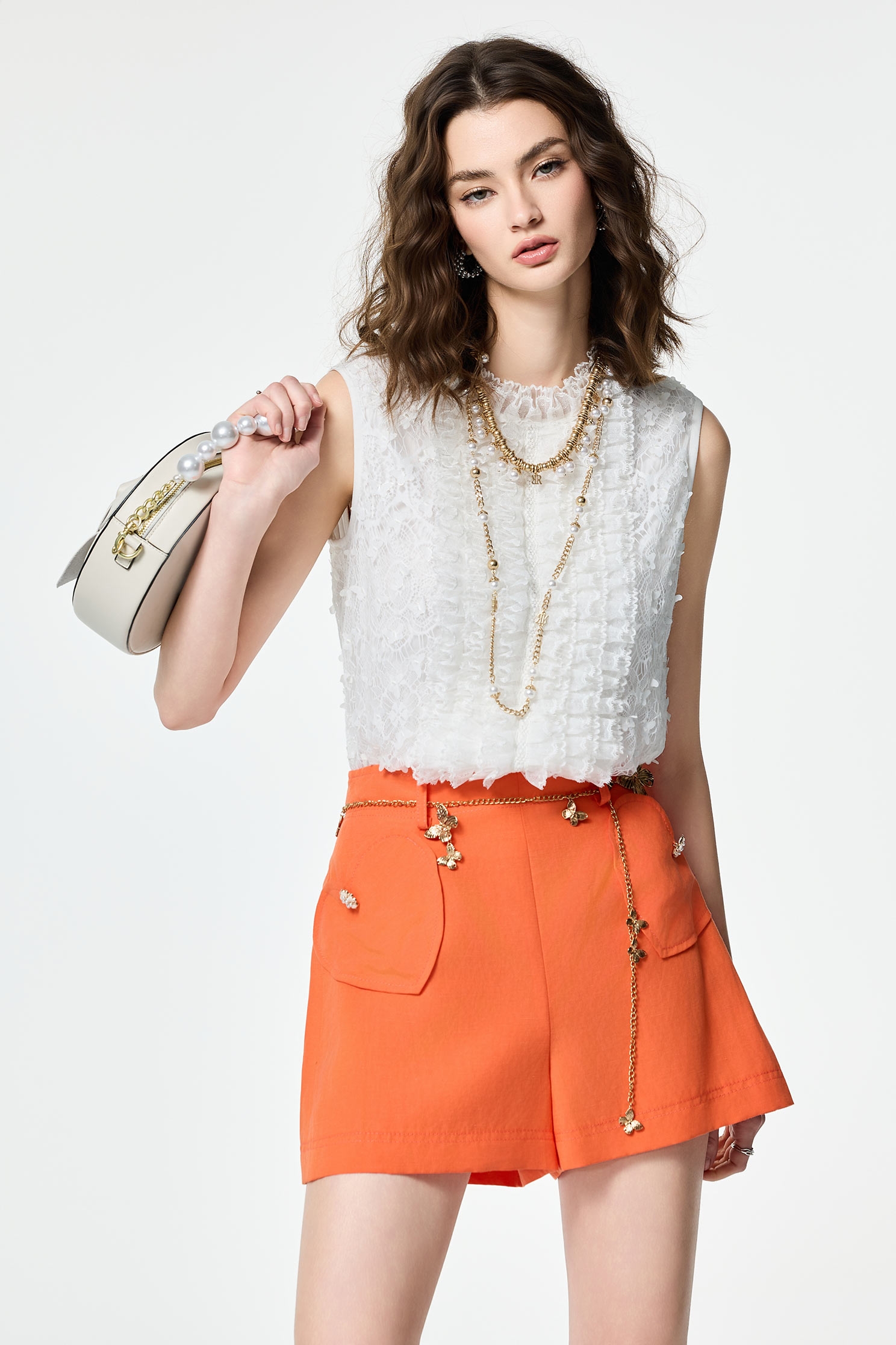 落日珊瑚色愛心口袋短褲落日珊瑚色愛心口袋短褲,人氣商品,春夏穿搭,時髦成套搭配,短褲