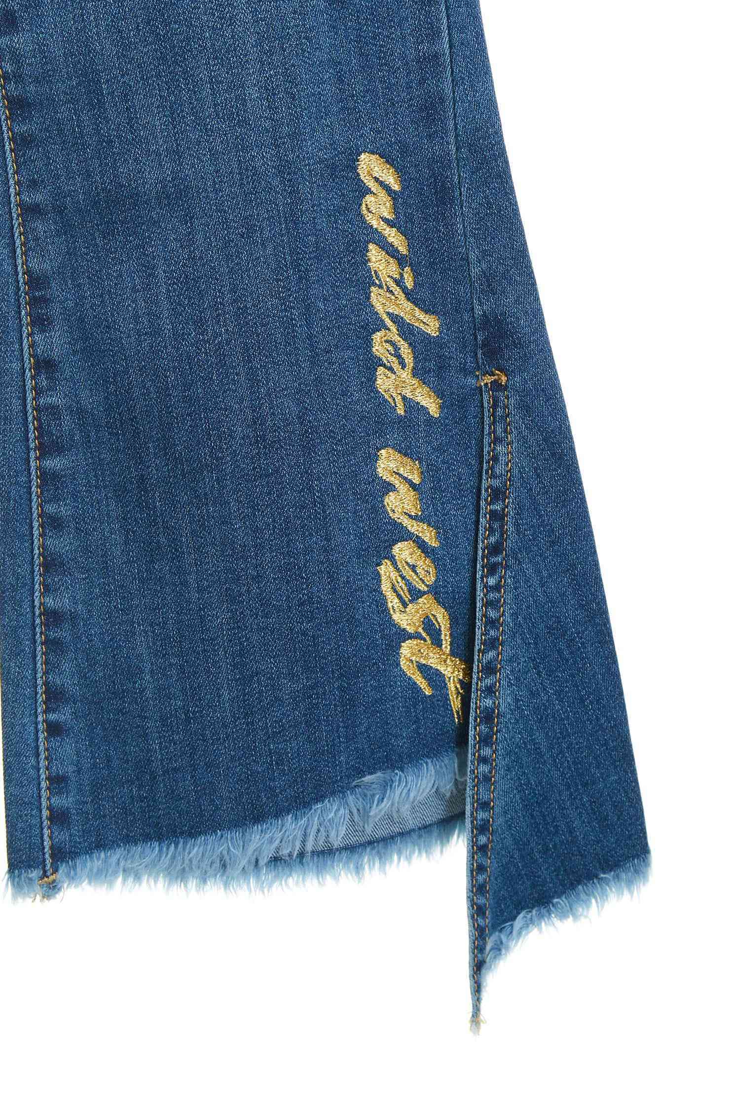 Small horn denim trousers,Tanning,Bell Bottom Jeans,cowboy,Jeans,Women's denim trousers,embroidered,Pants,長褲,Thin pants