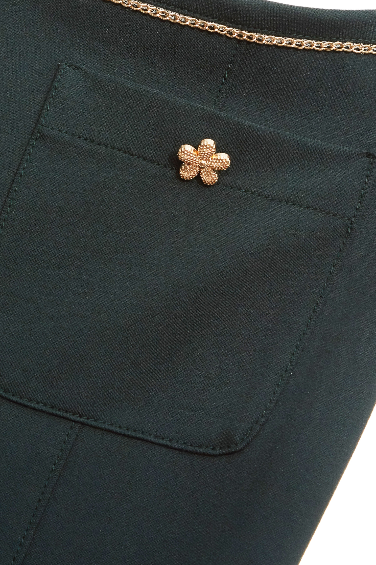 深翡翠色鑲金邊長褲深翡翠色鑲金邊長褲,喇叭褲,春夏穿搭,褲子