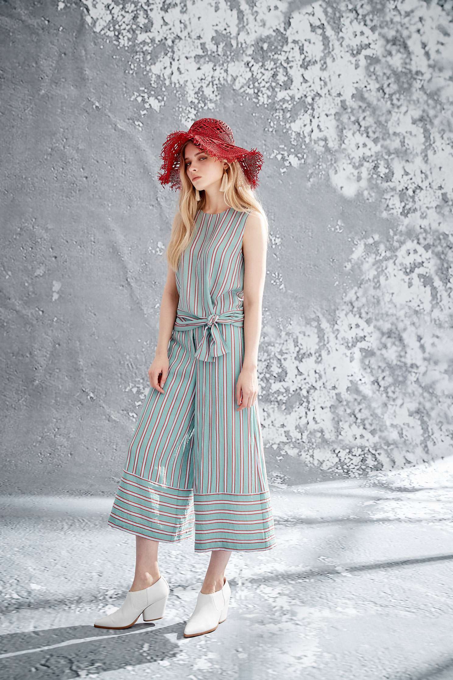 Color strips culottes,culottespants,pants,wasthin