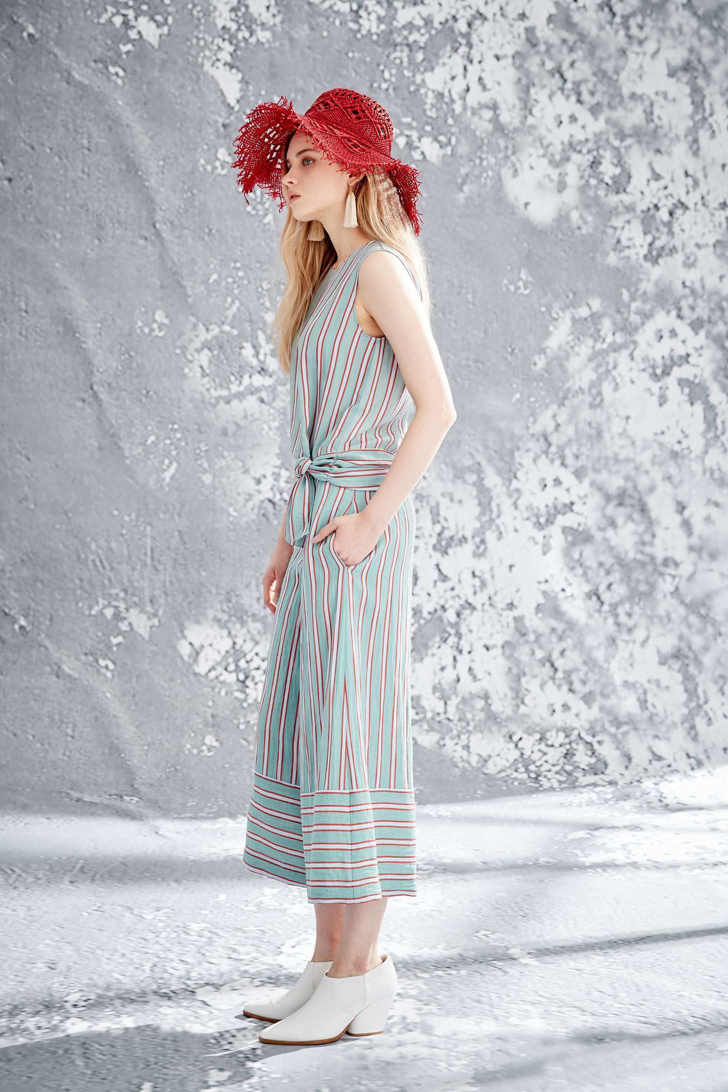 Color strips culottes,culottespants,pants,wasthin