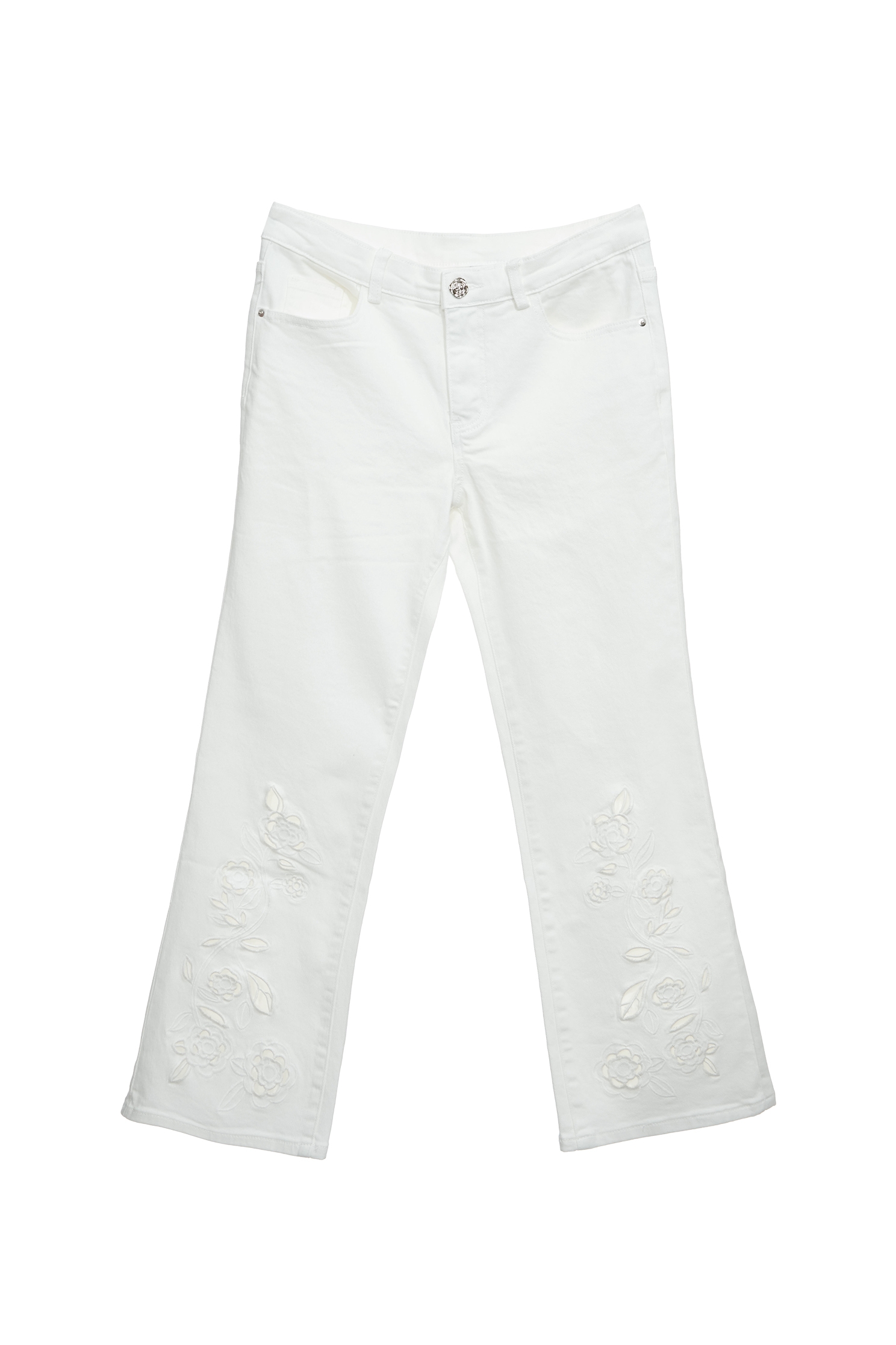 簍空花卉刺繡牛仔褲簍空花卉刺繡牛仔褲,上班OL穿搭,人氣商品,刺繡,春夏穿搭,牛仔,牛仔褲,白色褲子,約會特輯,花花世界,褲子