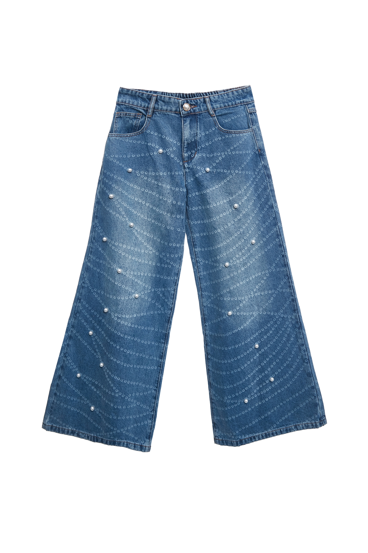 珍珠項鍊印花牛仔褲珍珠項鍊印花牛仔褲,上班OL穿搭,丹寧,寬褲,春夏穿搭,牛仔,牛仔褲,珍珠,約會特輯,花花世界,褲子,項鍊