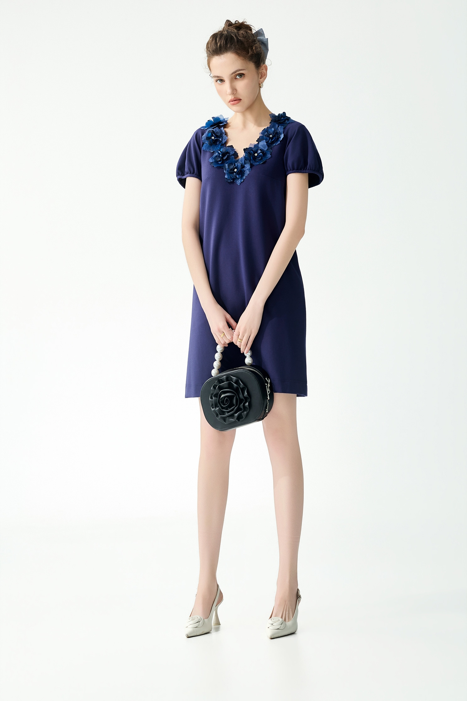 經典海軍藍直筒洋裝經典海軍藍直筒洋裝,V領洋裝,一般洋裝,春夏穿搭
