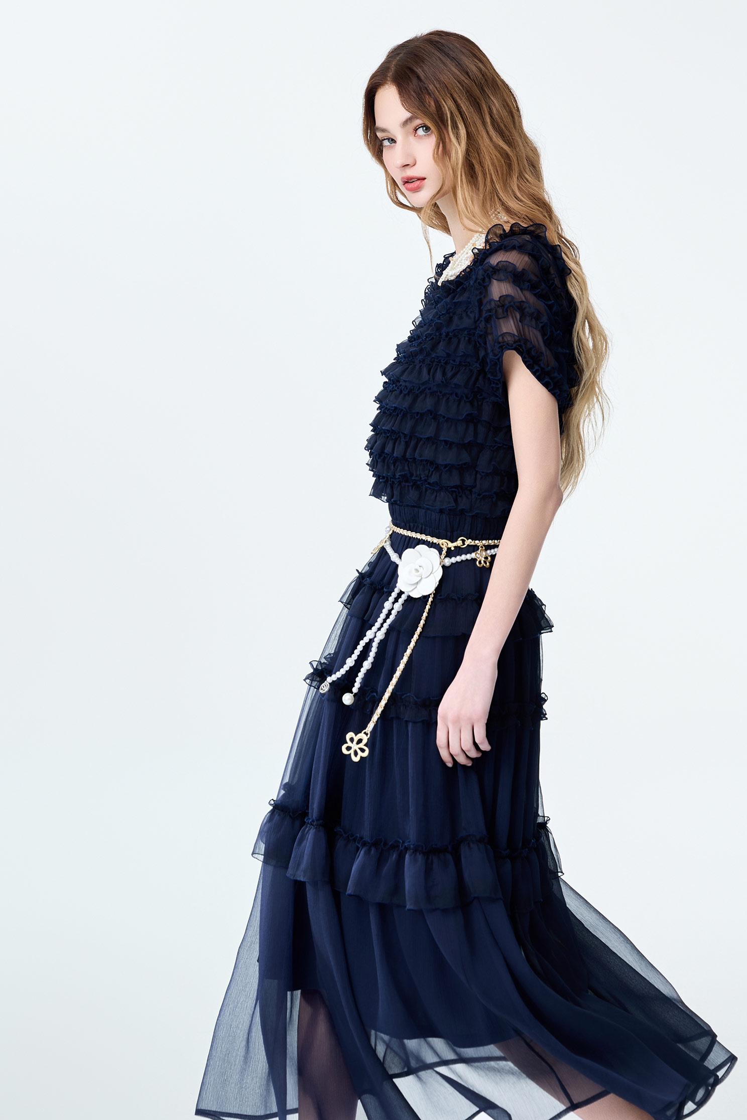 海洋洞穴色荷葉造型禮服海洋洞穴色荷葉造型禮服,人氣商品,小禮服,春夏穿搭,禮服,荷葉,雪紡洋裝