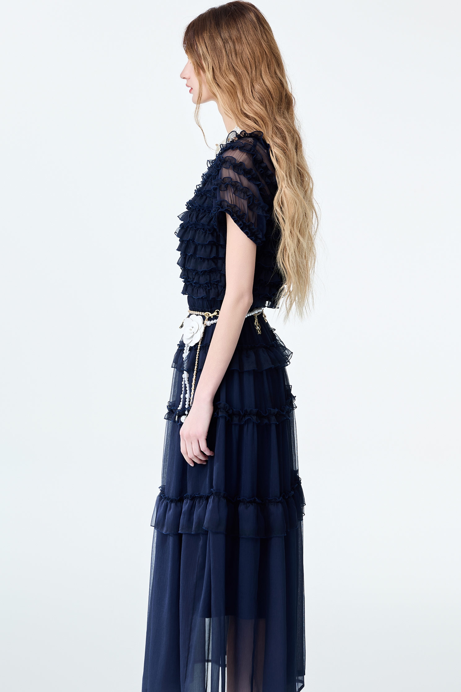 海洋洞穴色荷葉造型禮服海洋洞穴色荷葉造型禮服,人氣商品,小禮服,春夏穿搭,禮服,荷葉,雪紡洋裝