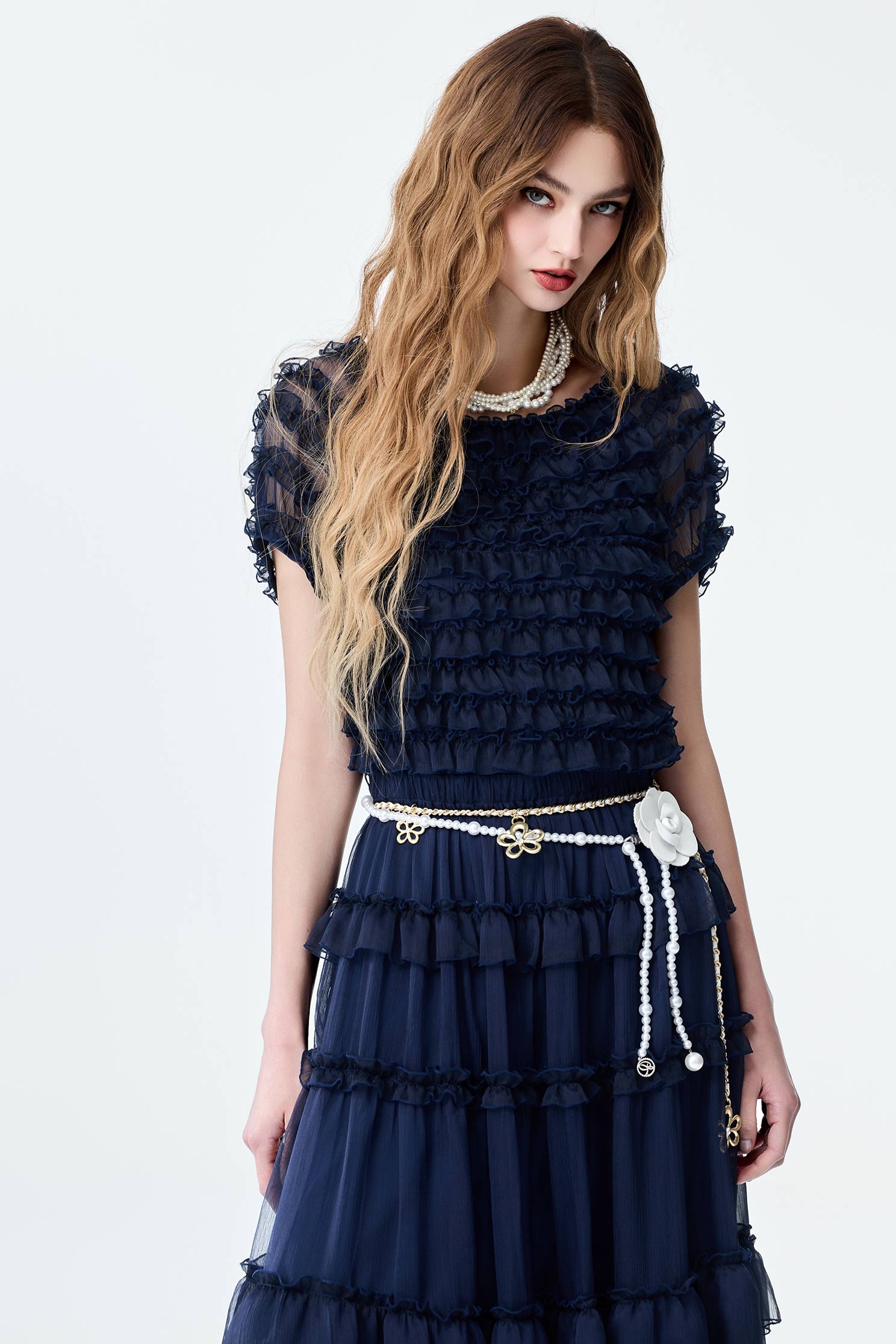 海洋洞穴色荷葉造型禮服海洋洞穴色荷葉造型禮服,人氣商品,小禮服,春夏穿搭,禮服,荷葉,雪紡洋裝