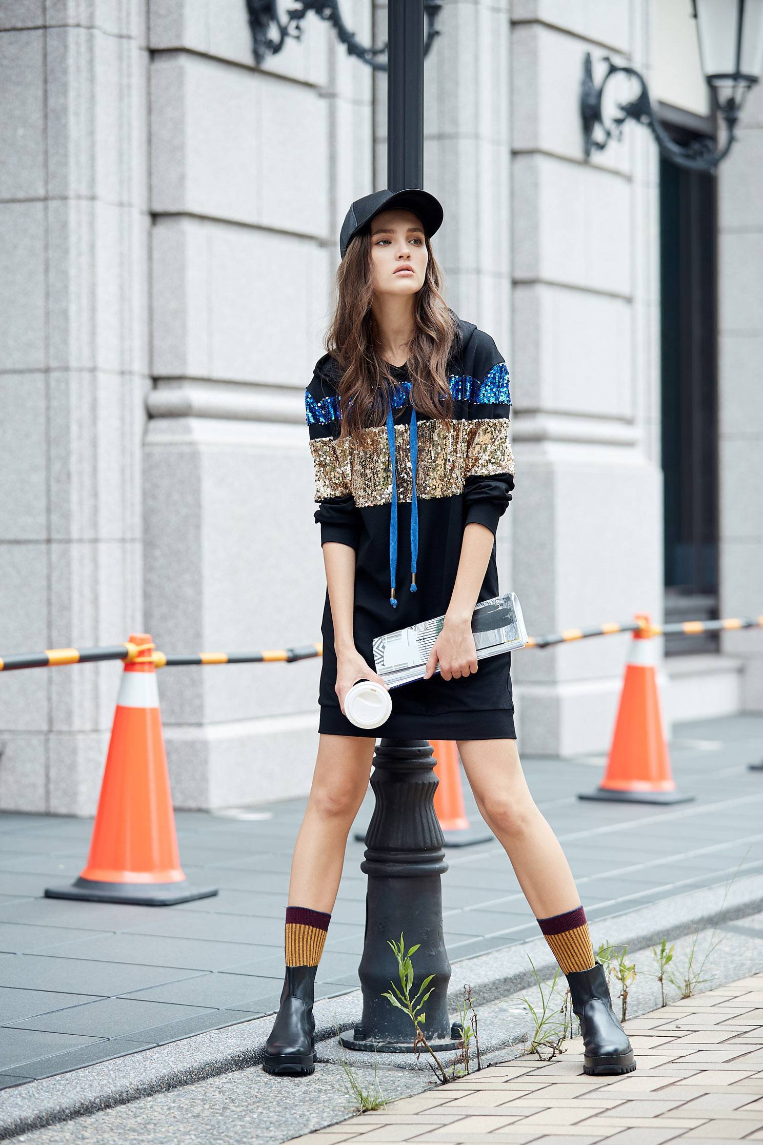 Sequin Shirt Long Sleeve hoodie dress,dress,longsleevedress