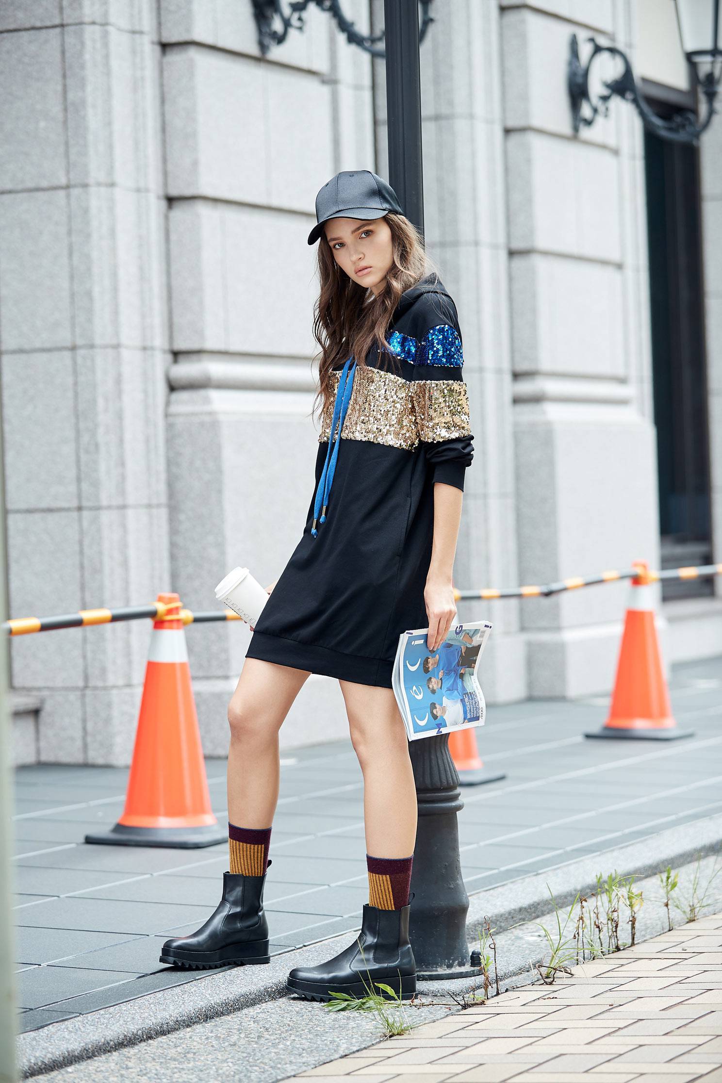 Sequin Shirt Long Sleeve hoodie dress,dress,longsleevedress