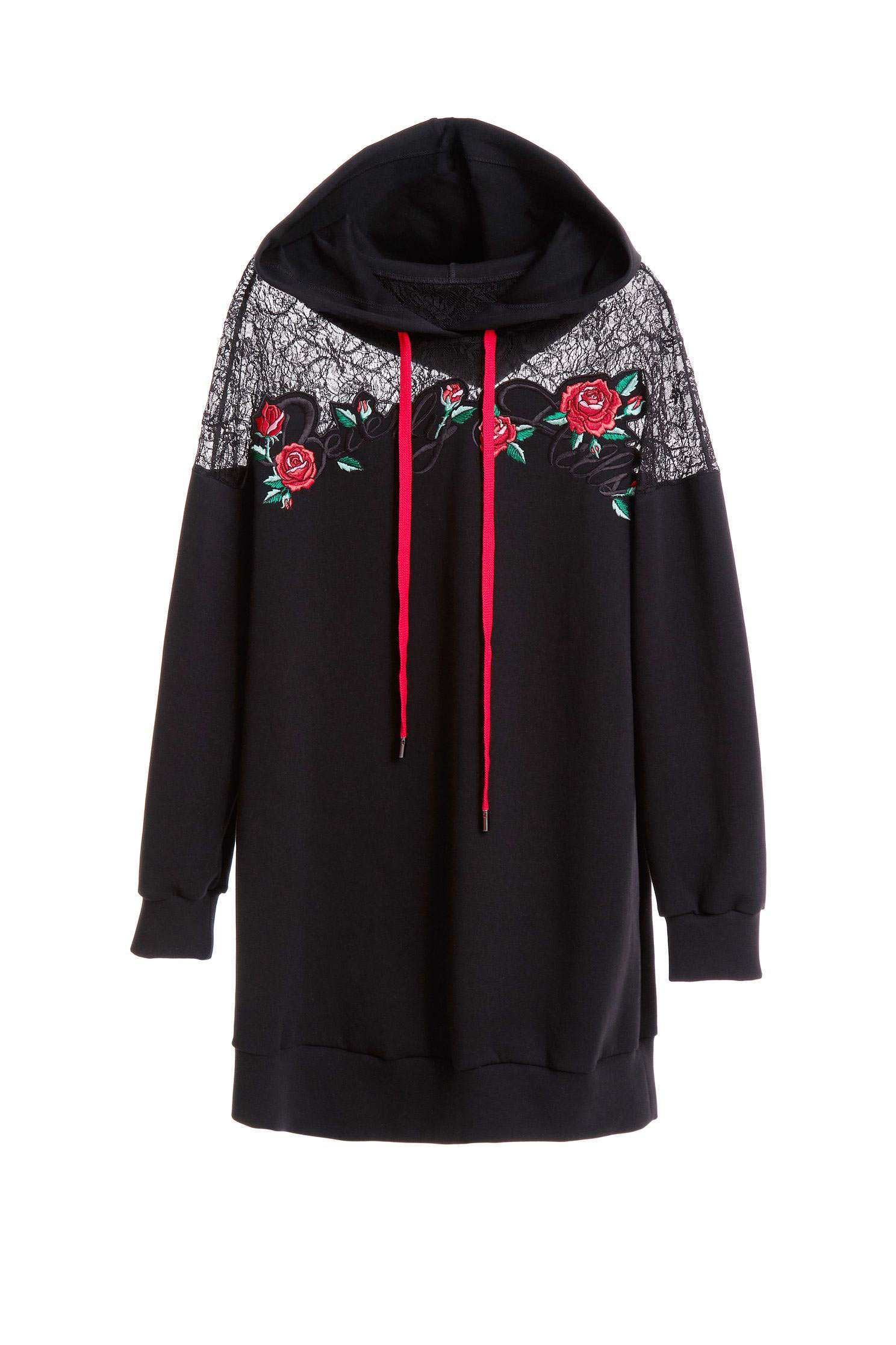 Embroidered fashion hoodie,Dress,embroidery,刺繡洋裝,Cocktail Dress,embroidered,Lace,Lace Dress,透膚洋裝,長袖洋裝,Black dress