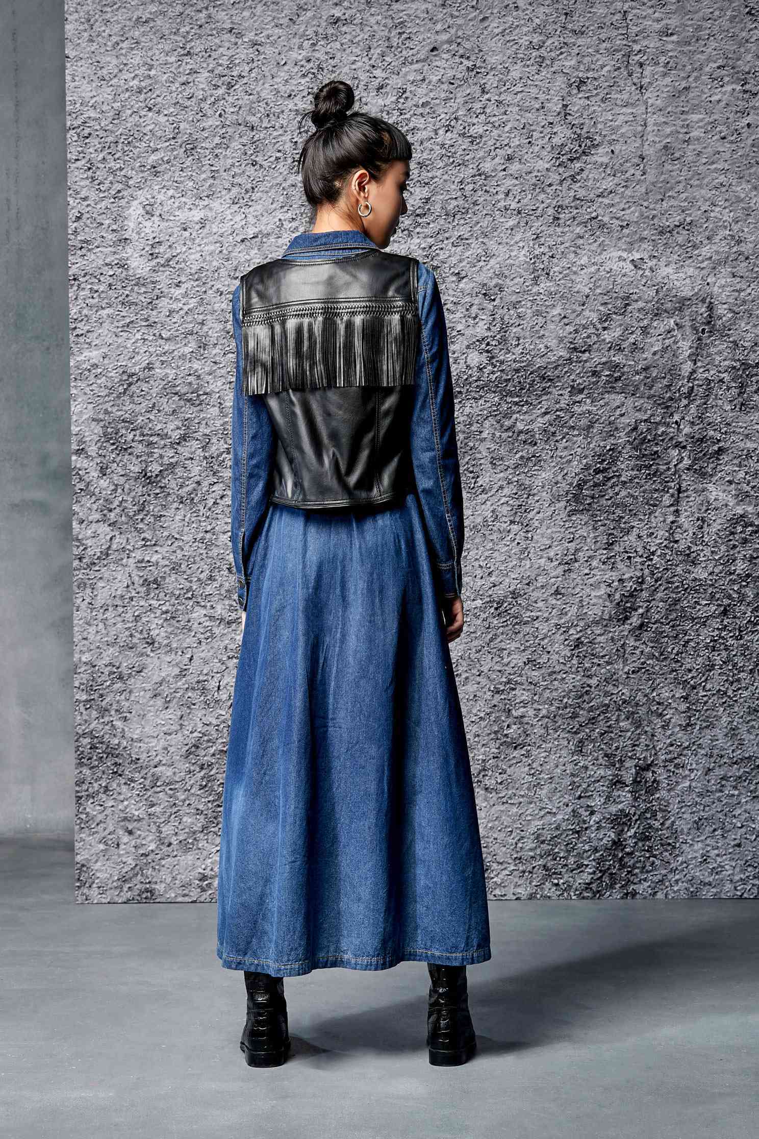 Denim street hip-hop dress,tanning,casualdress,cowboy,valentine,cotton,longdress,longsleevedress
