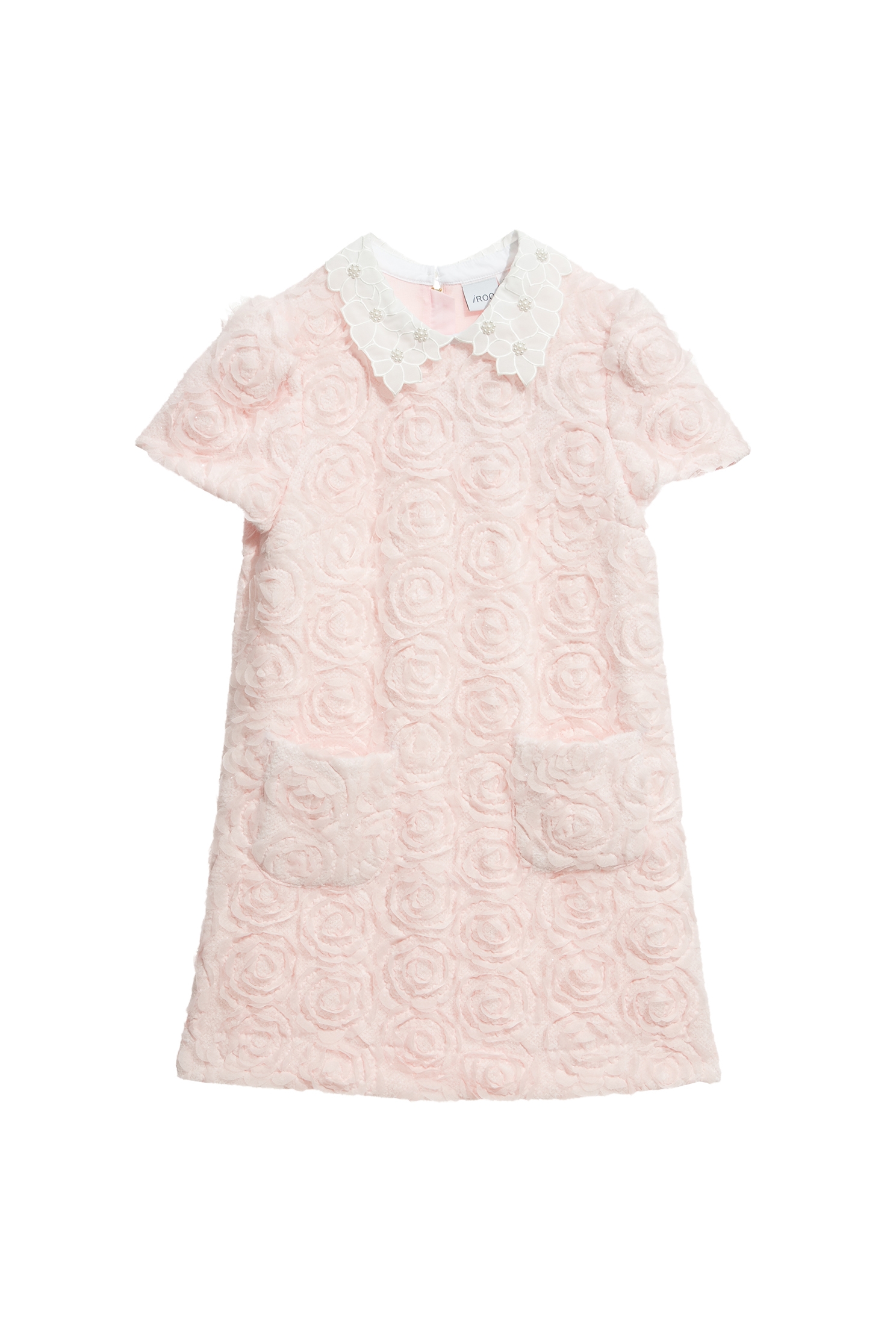 薔薇粉立體花卉短洋裝薔薇粉立體花卉短洋裝,一般洋裝,人氣商品,刺繡,洋裝特輯,珍珠,短袖洋裝,秋冬穿搭,花花世界