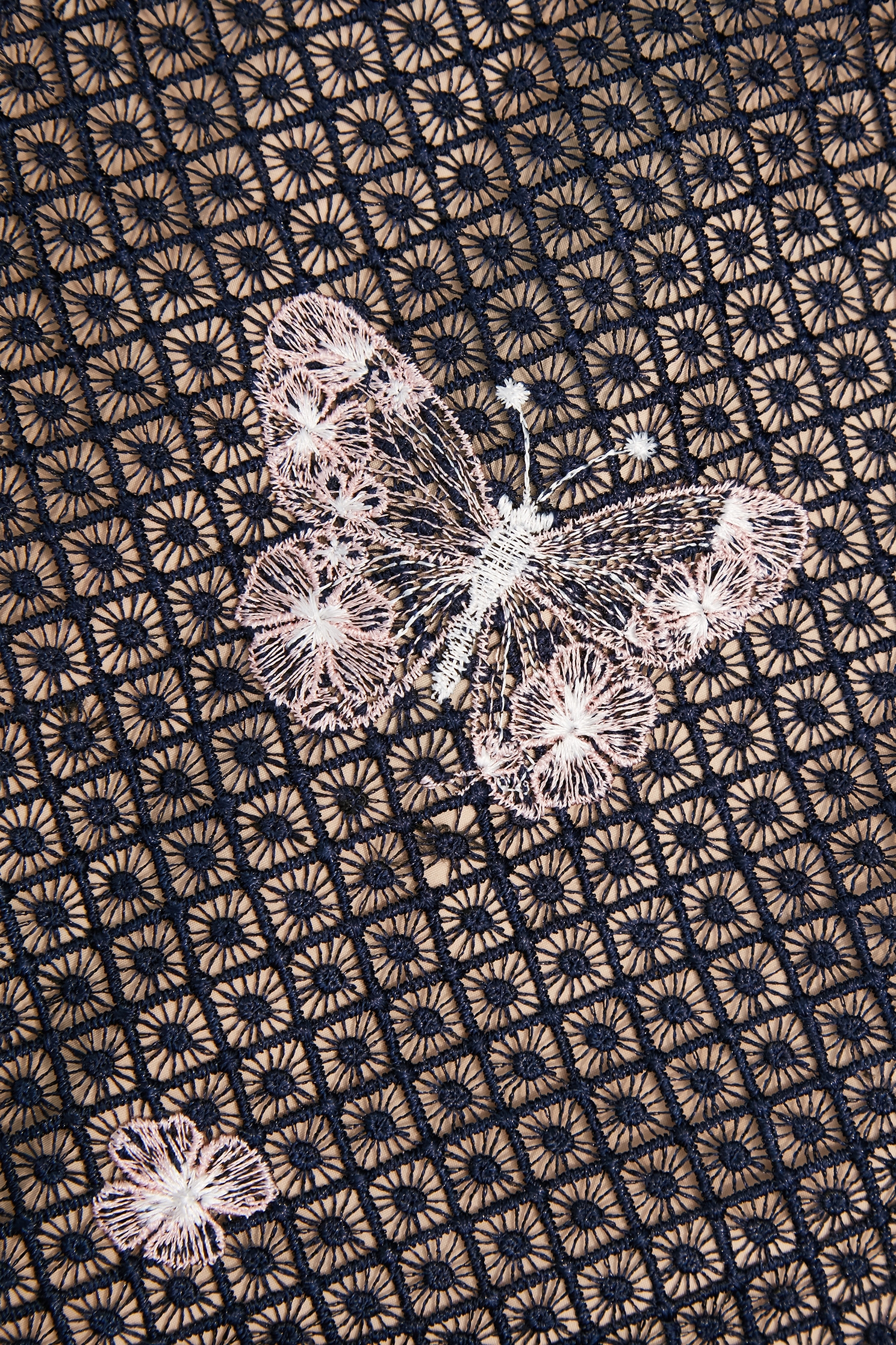 蝴蝶刺繡蕾絲洋裝蝴蝶刺繡蕾絲洋裝,刺繡,小禮服,格紋,洋裝特輯,禮服,秋冬穿搭,約會特輯,腰帶,花花世界,蕾絲,蕾絲洋裝